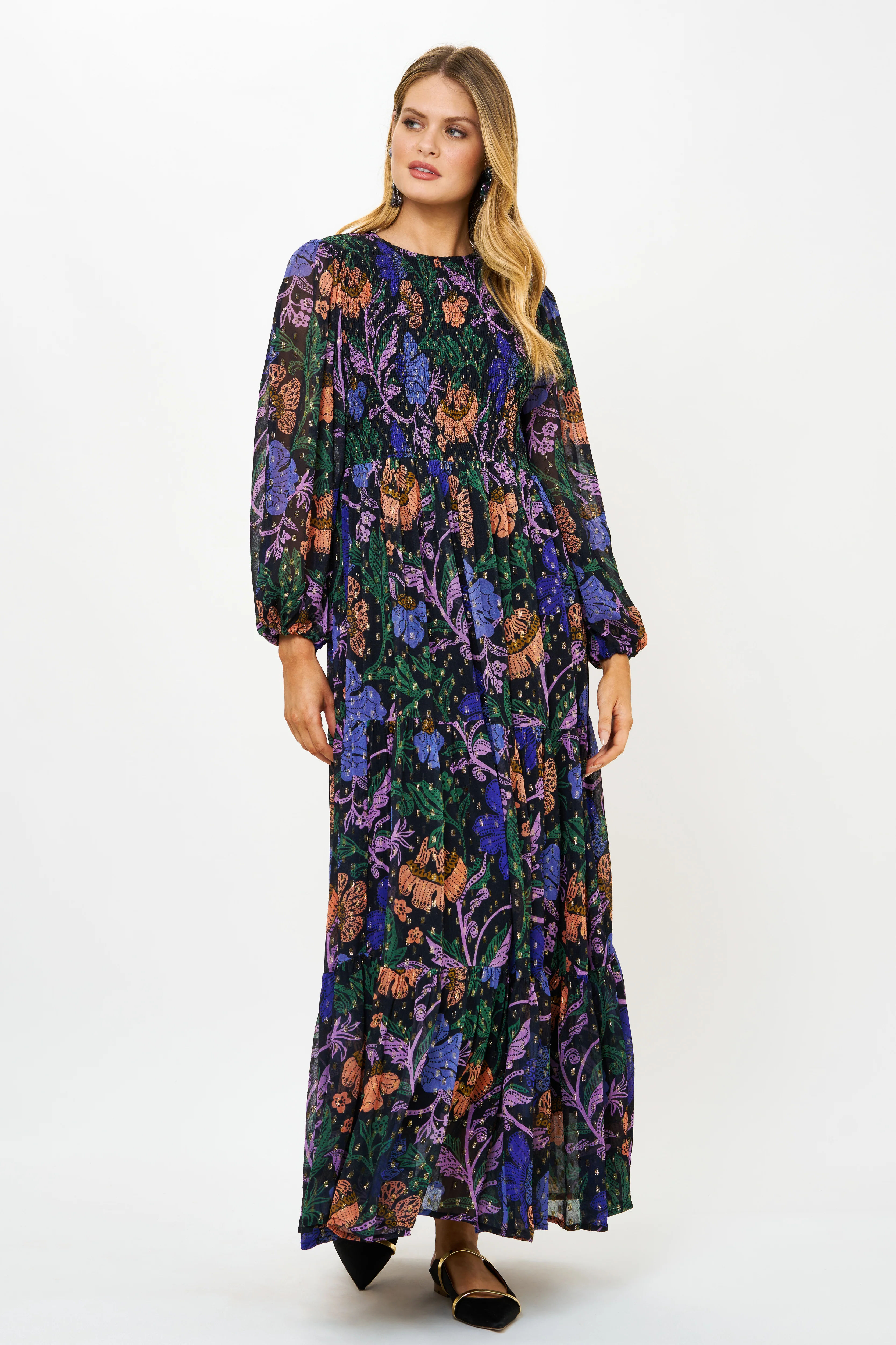 Smocked Top Maxi- Turin Peri - Image 2