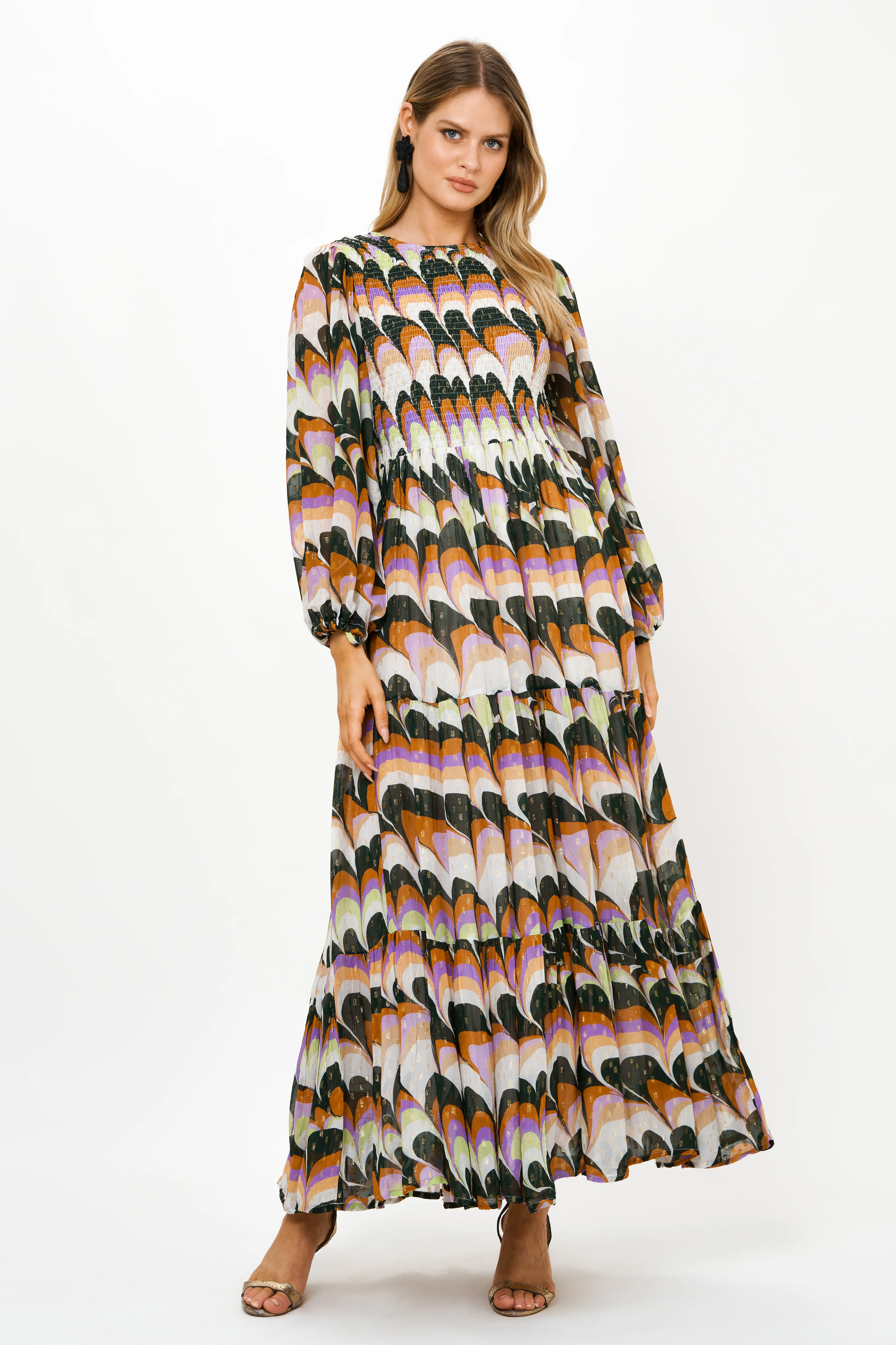 Smocked Top Maxi- Venice Lime - Image 2