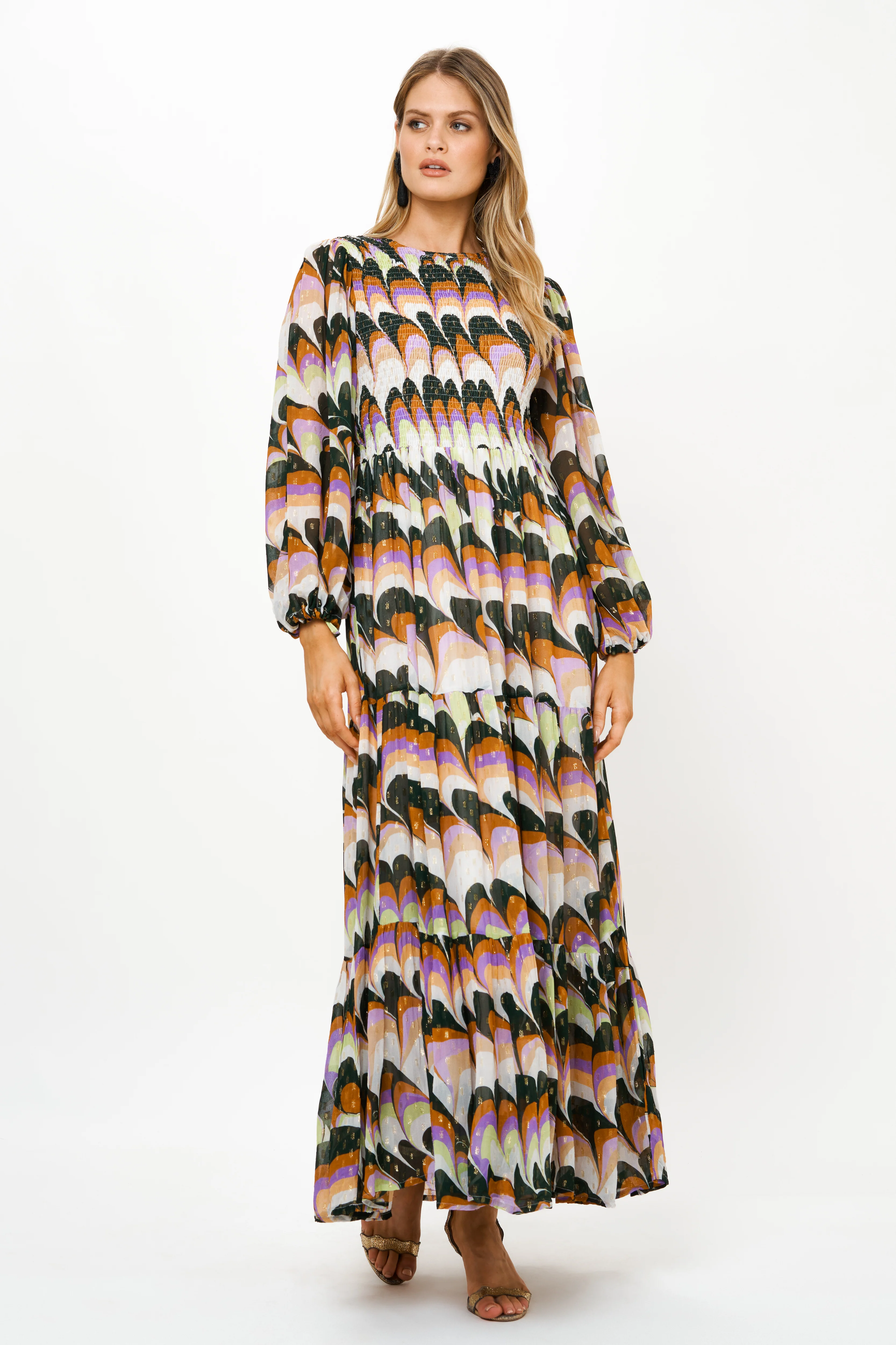 Smocked Top Maxi- Venice Lime - Image 3