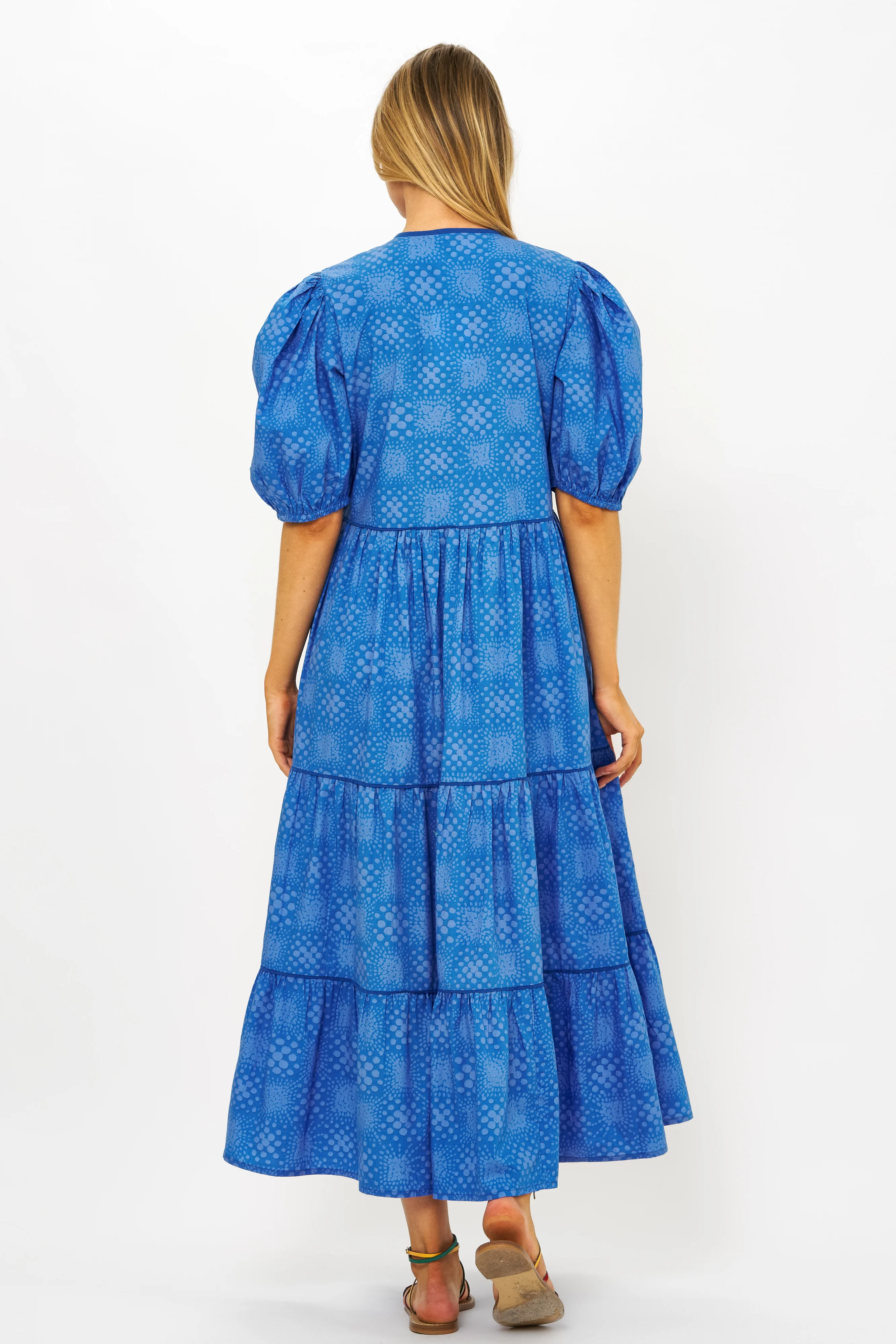 Puff Sleeve Maxi- Matrix Blue - Image 3