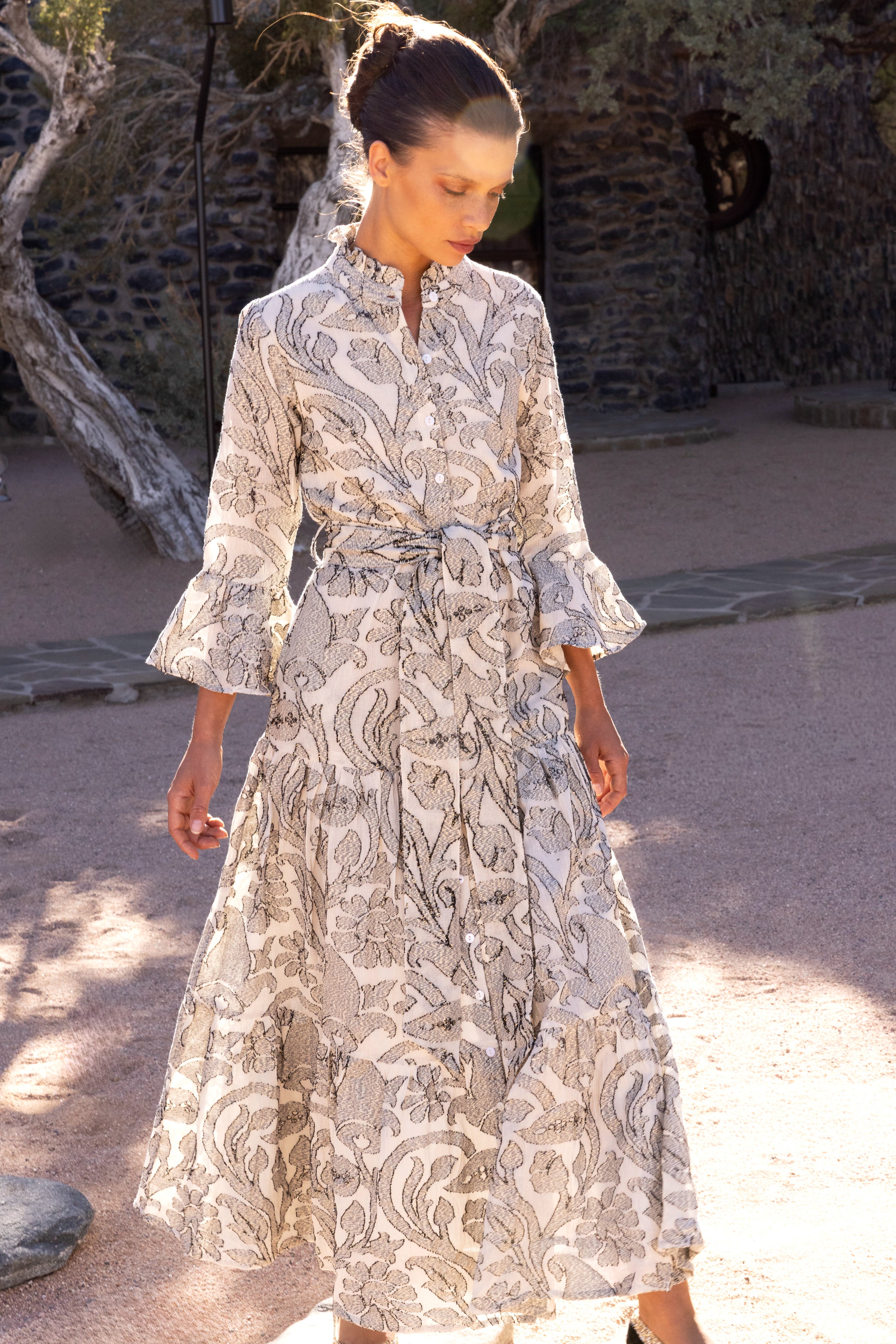 Ruffle Collar Bell Maxi- Herod Cream - Image 4