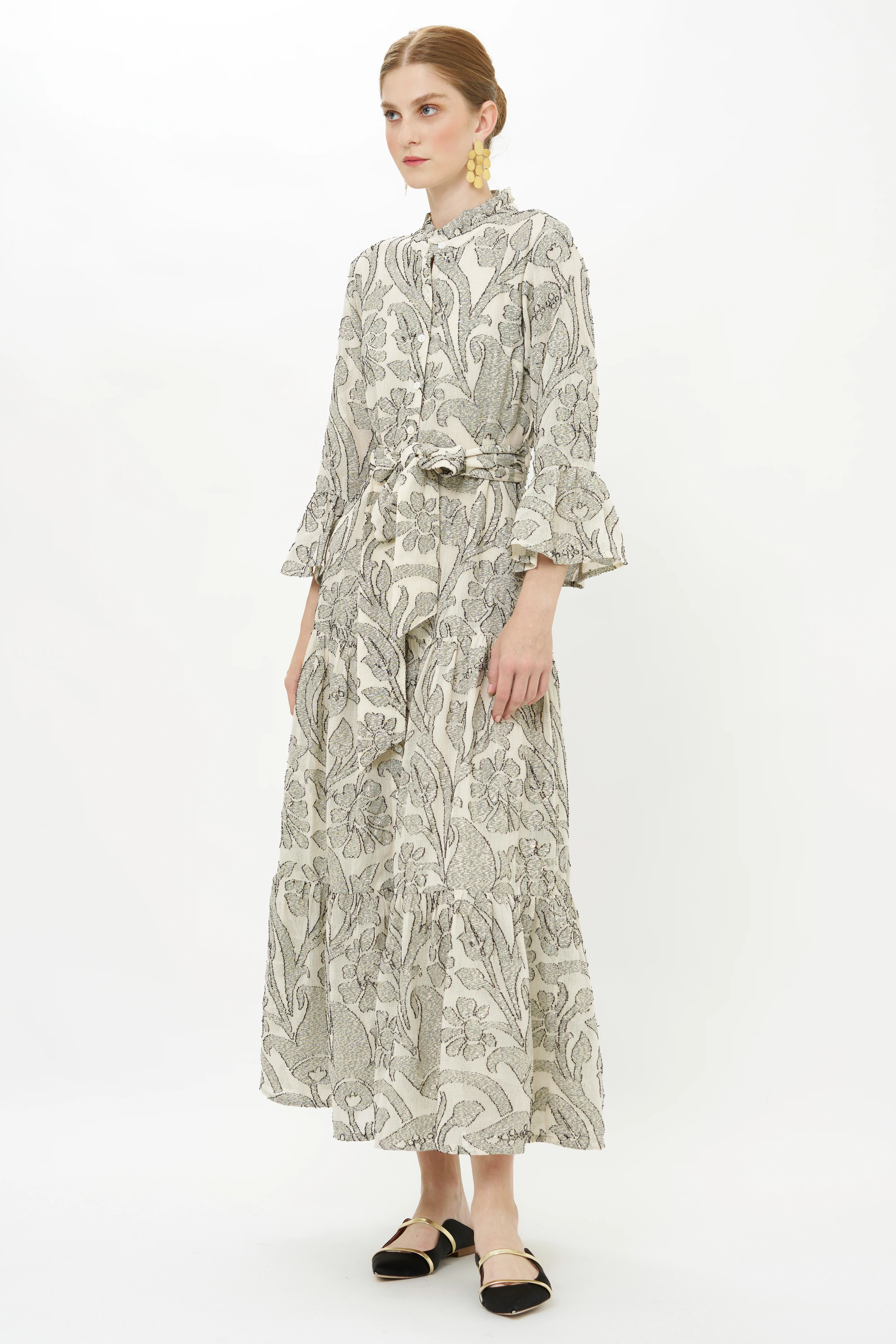 Ruffle Collar Bell Maxi- Herod Cream - Image 6