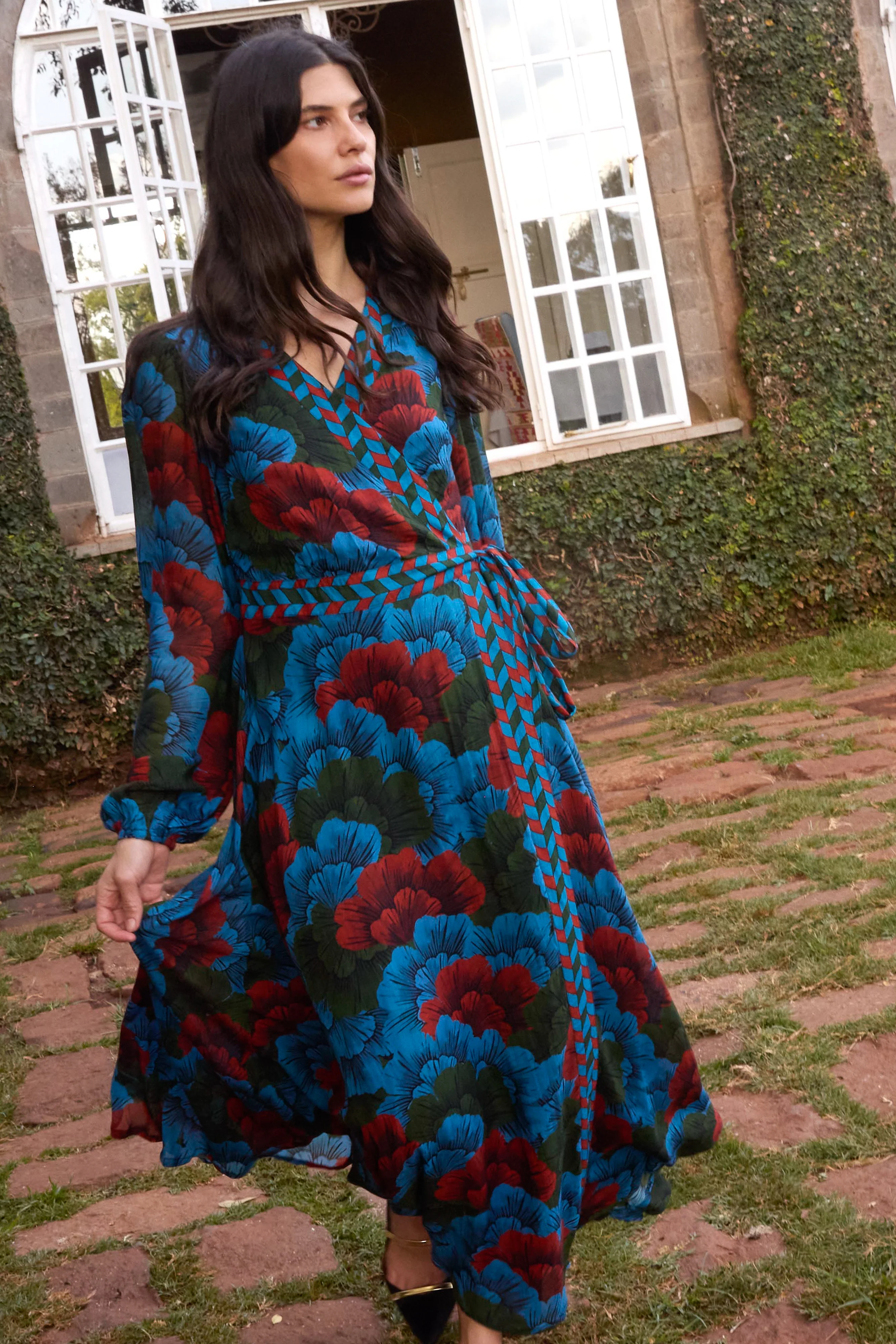 Wrap Dress- Madrid Blue - Image 2
