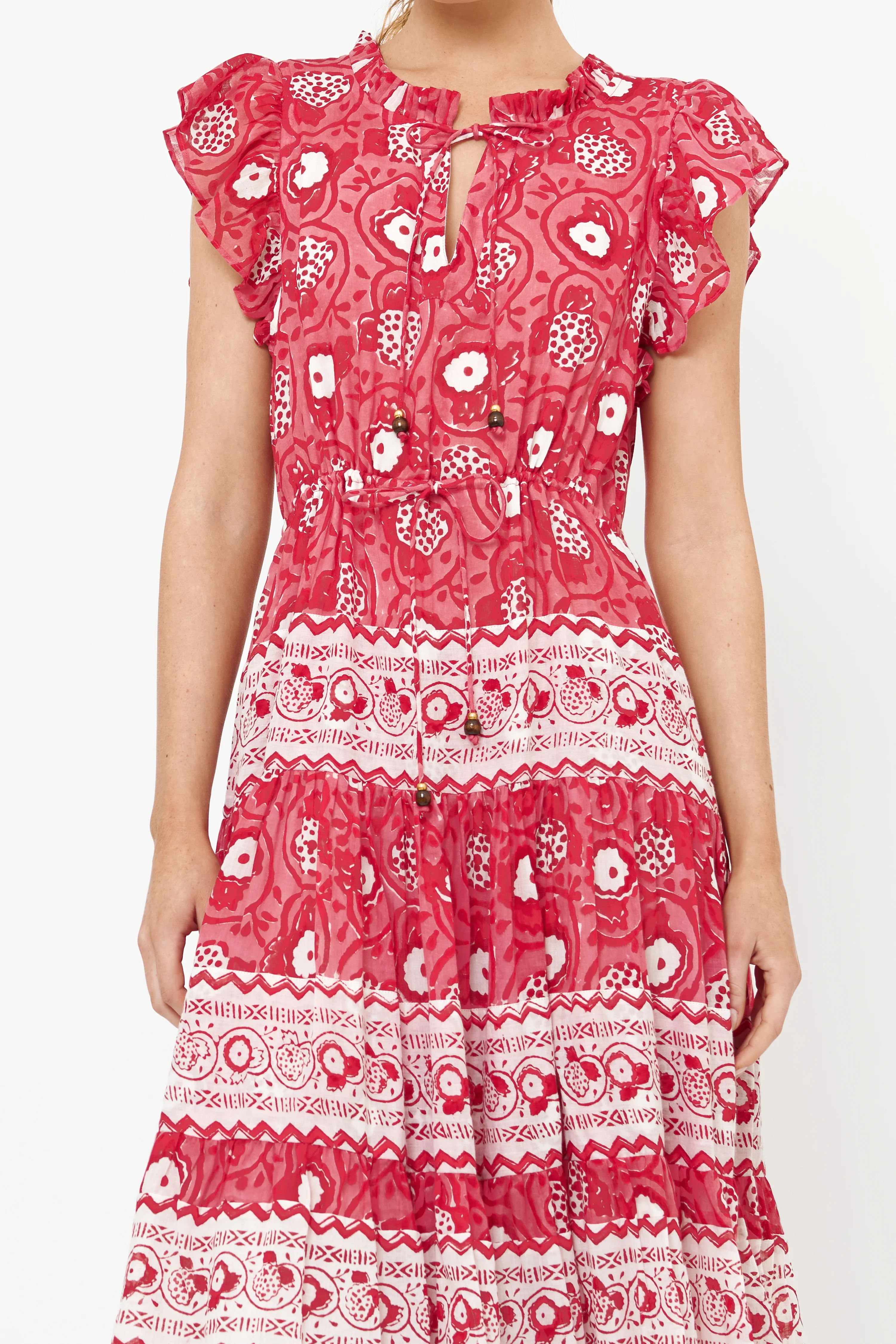 Cinched Flirty Midi- Ambrosia Red - Image 4