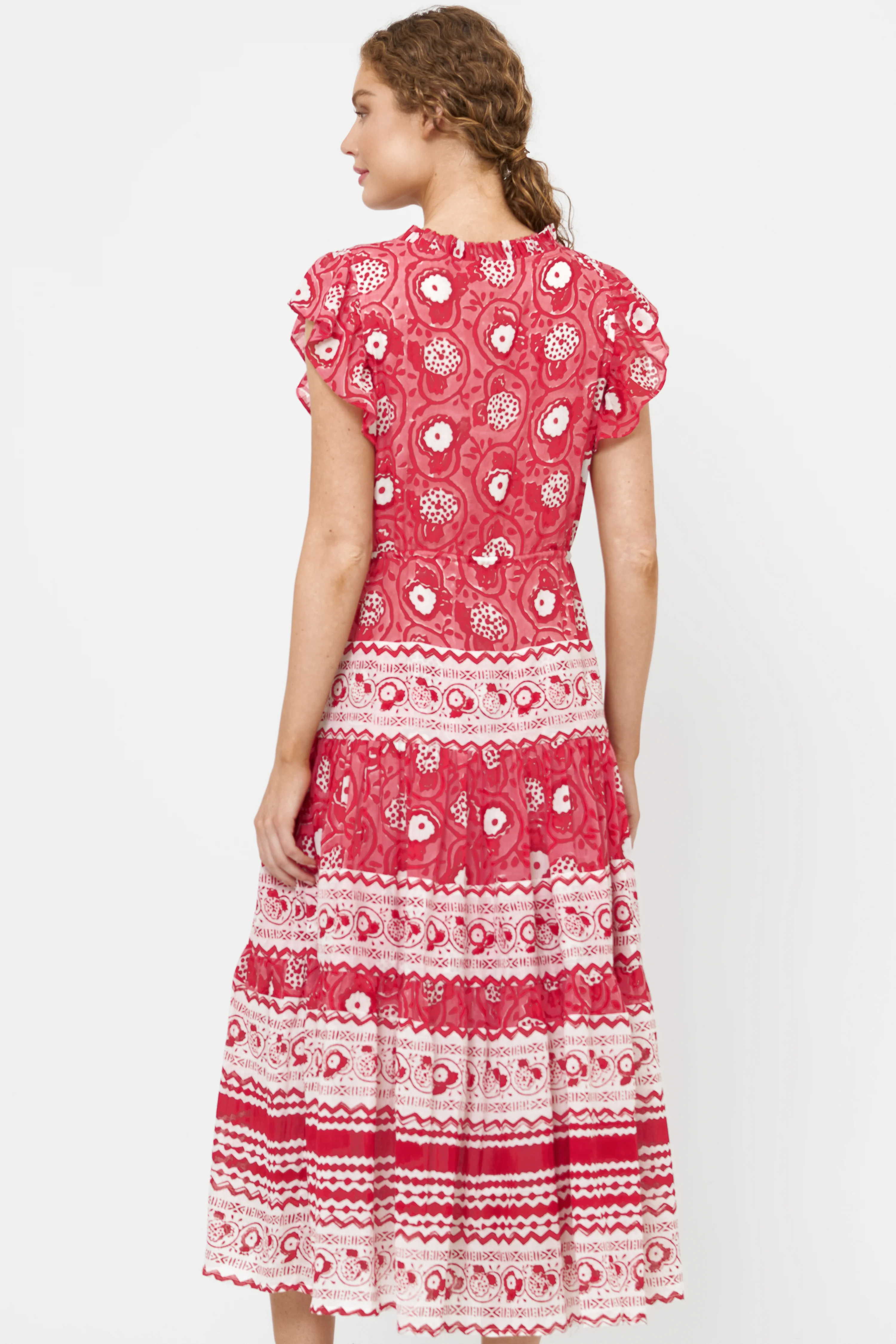 Cinched Flirty Midi- Ambrosia Red - Image 5