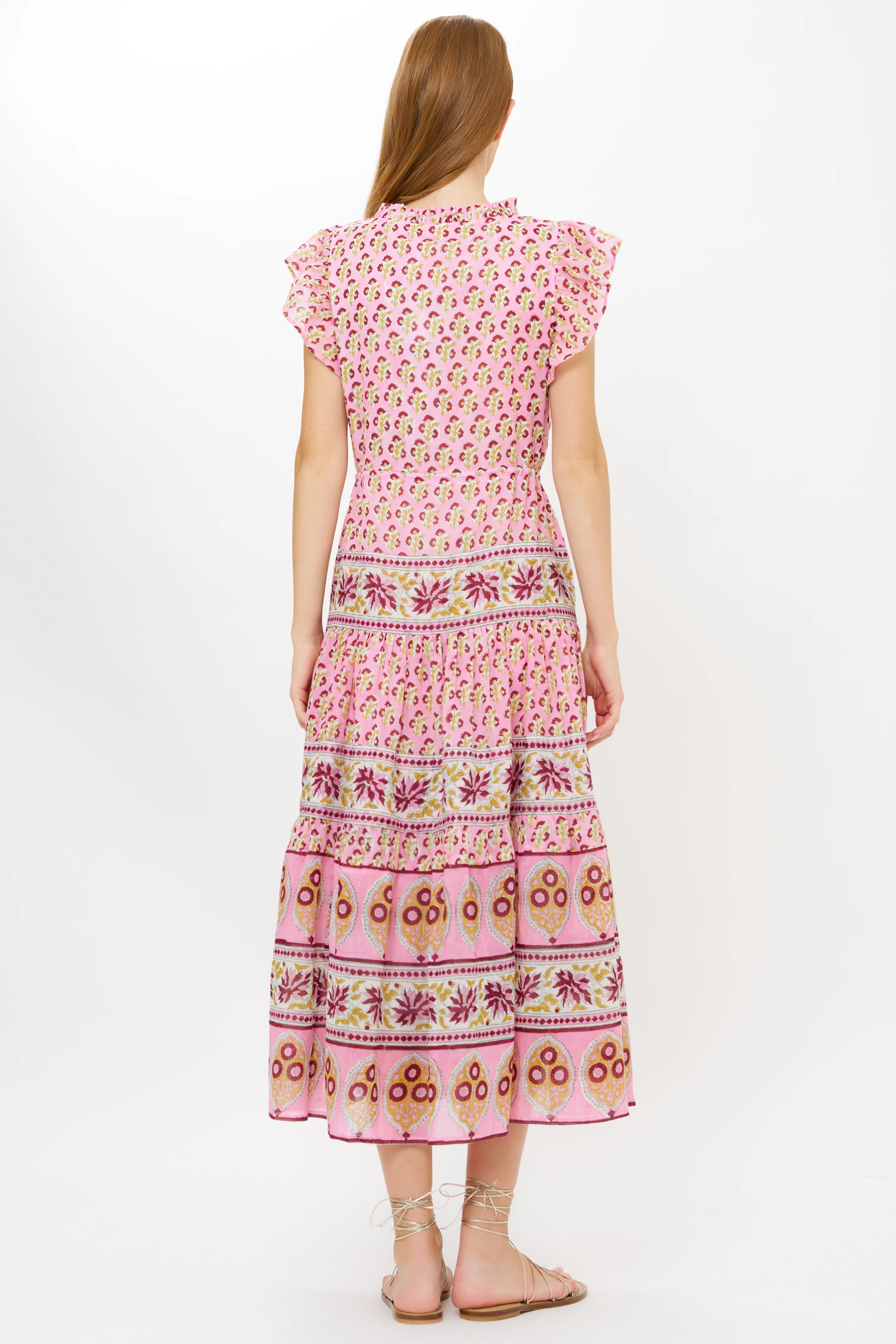 Cinched Flirty Midi- Riad Rhubarb - Image 7