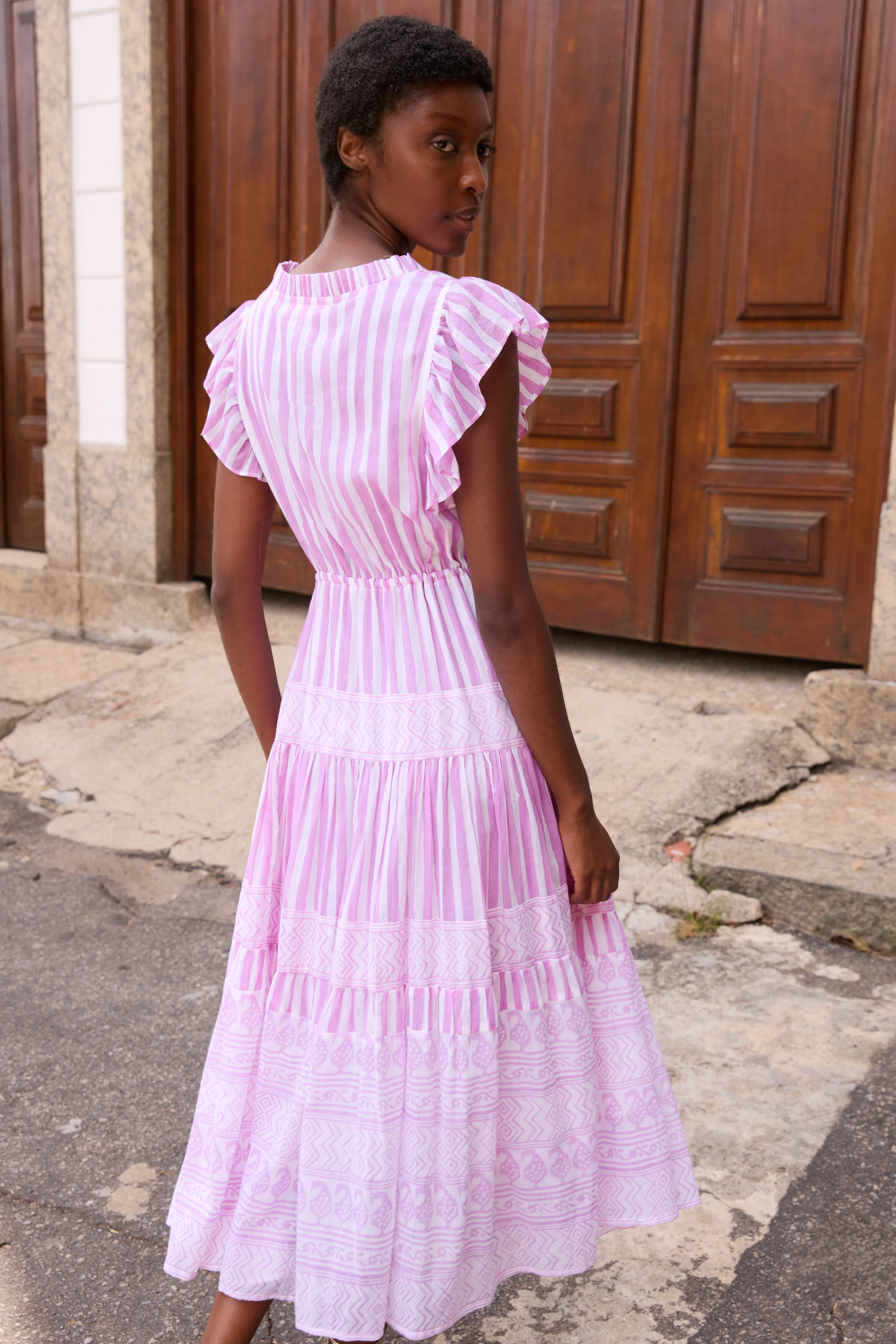 Cinched Flirty Midi- Santorini Lilac - Image 3