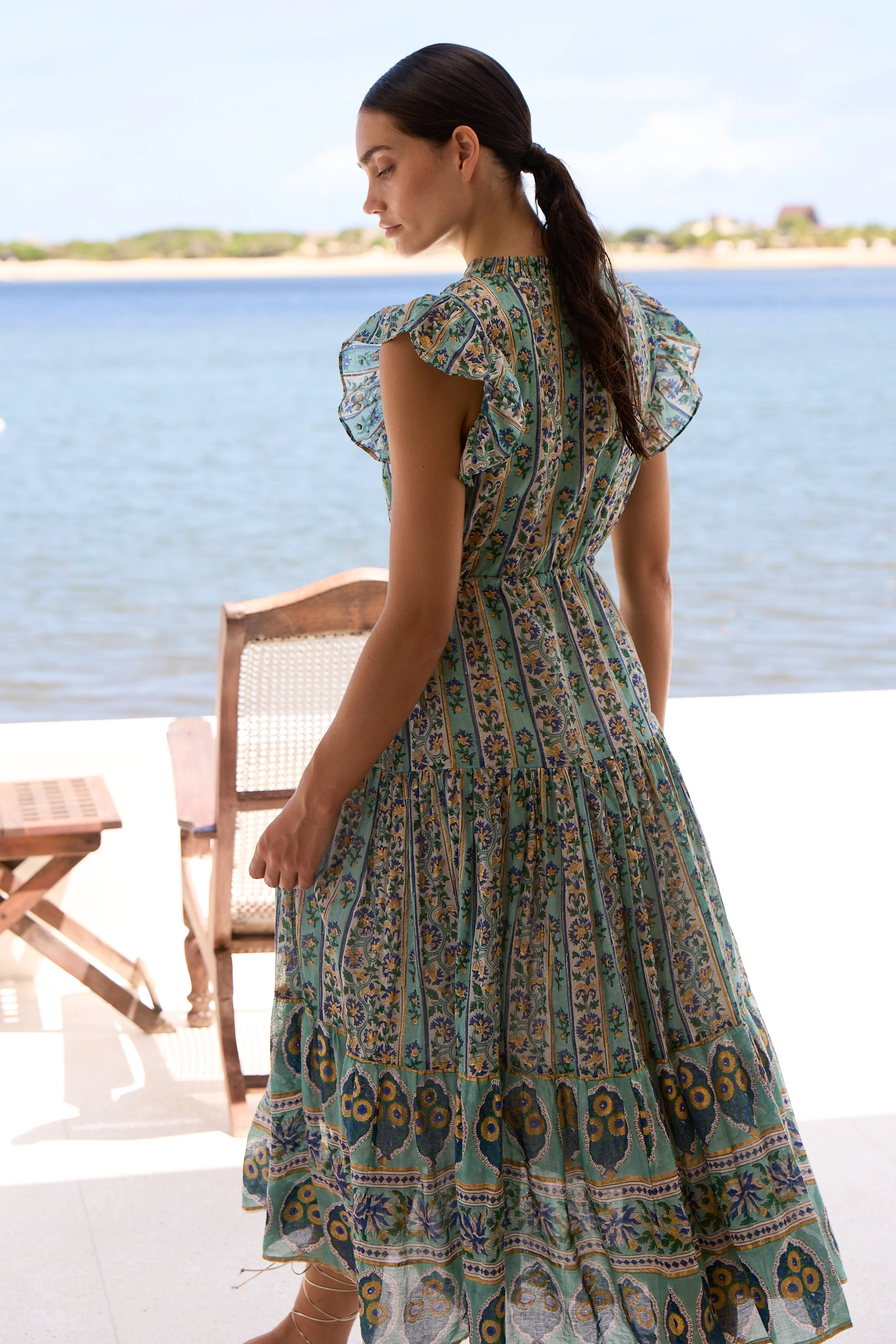 Cinched Flirty Midi- Taj Aqua - Image 6