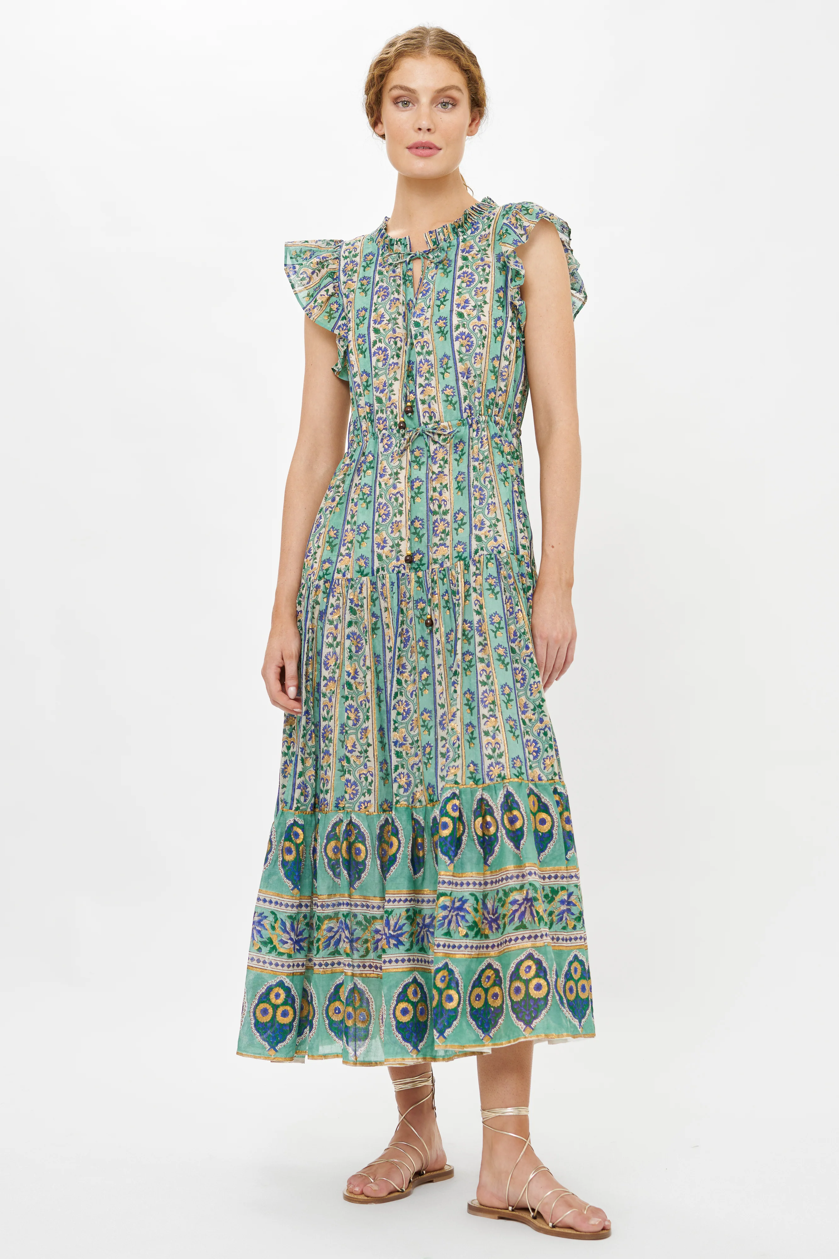 Cinched Flirty Midi- Taj Aqua - Image 7