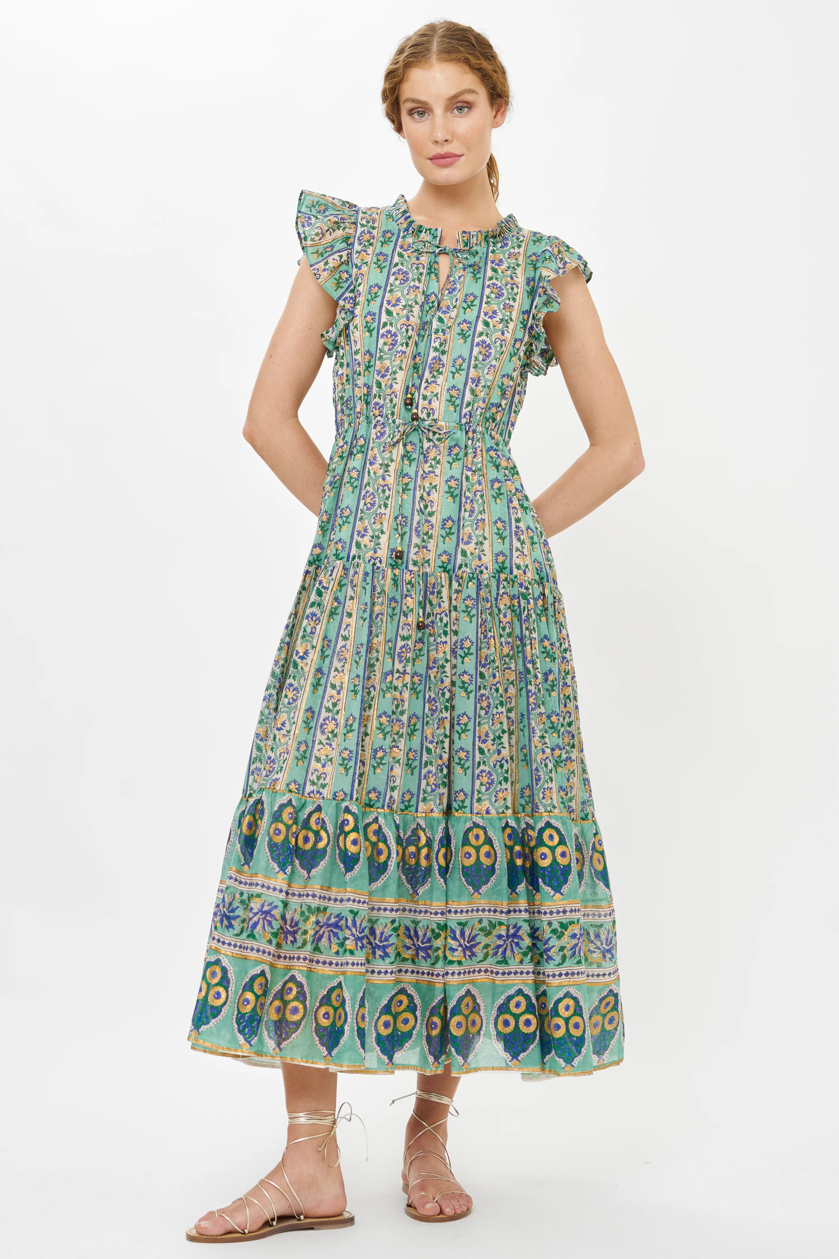 Cinched Flirty Midi- Taj Aqua - Image 8