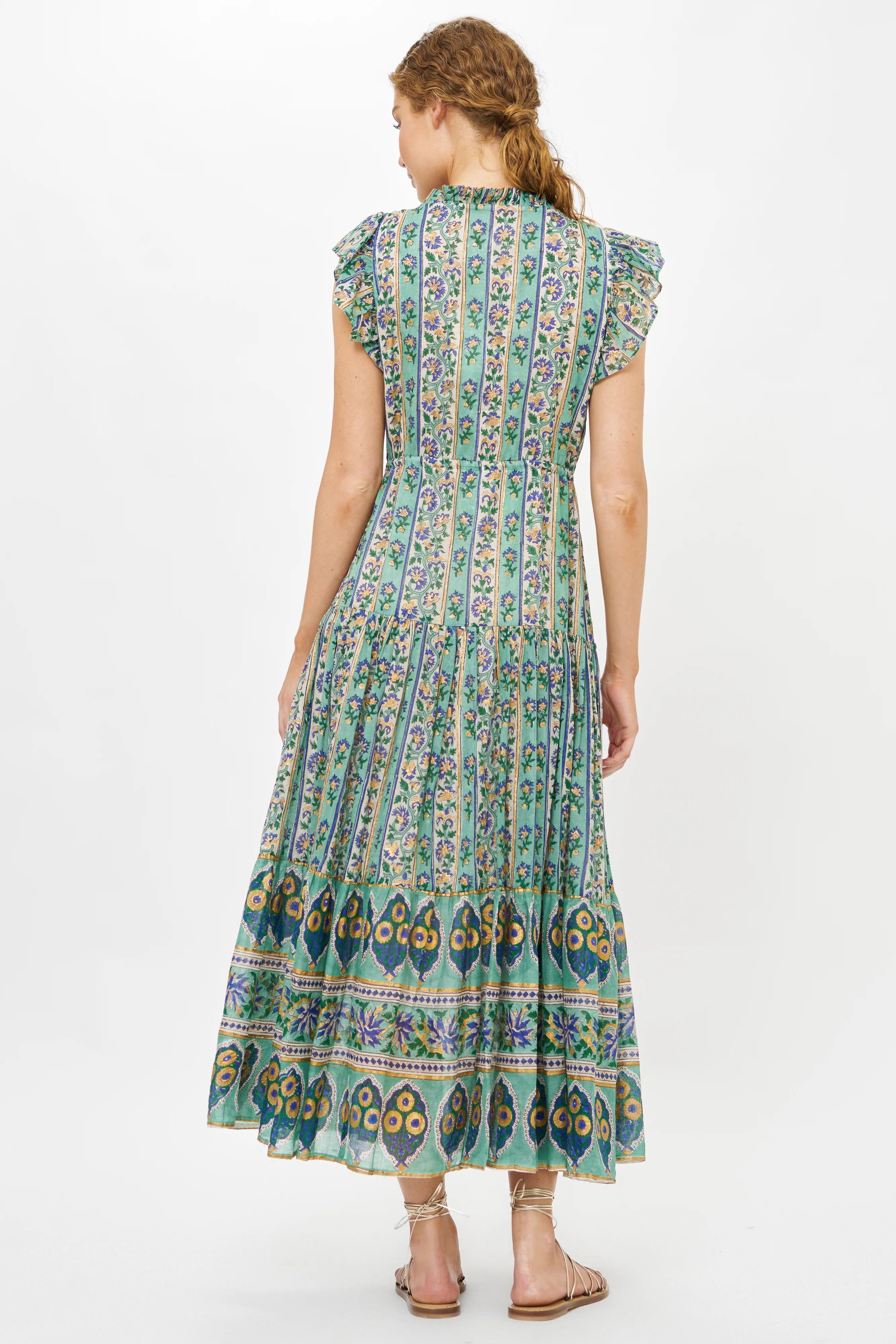 Cinched Flirty Midi- Taj Aqua - Image 9