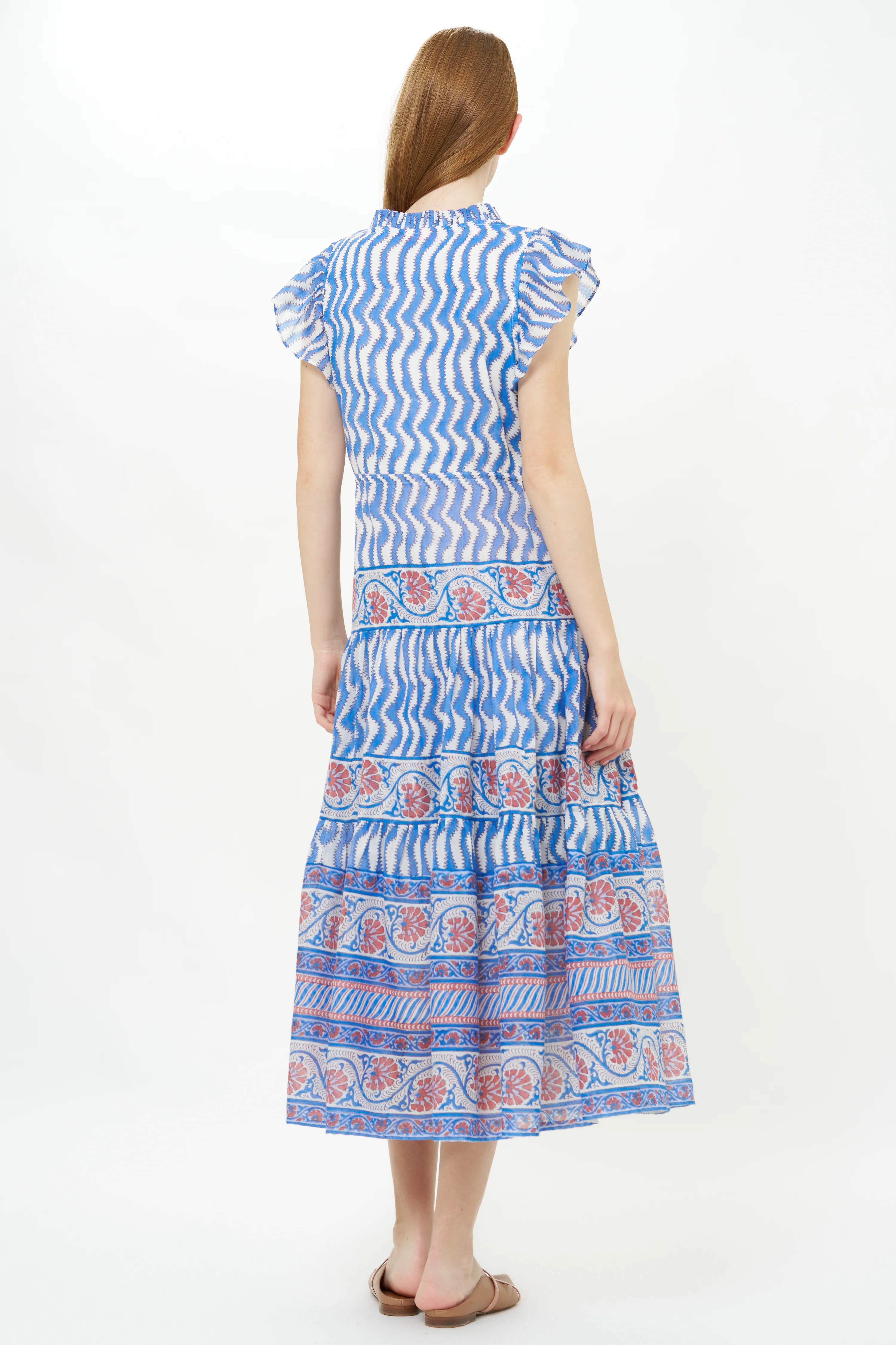 Cinched Flirty Midi- Sierra Blue - Image 4