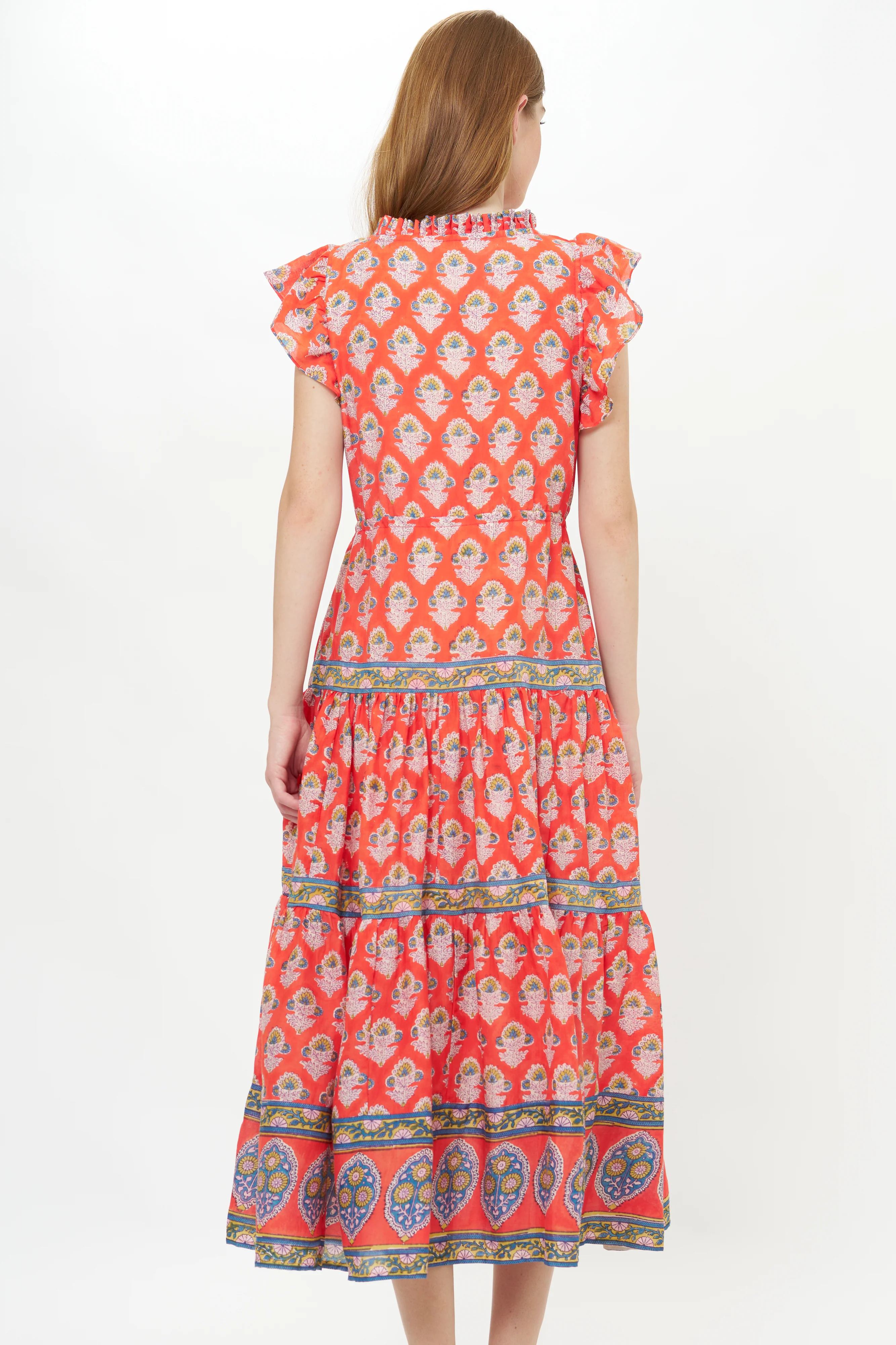 Cinched Flirty Midi- Patna Red - Image 8