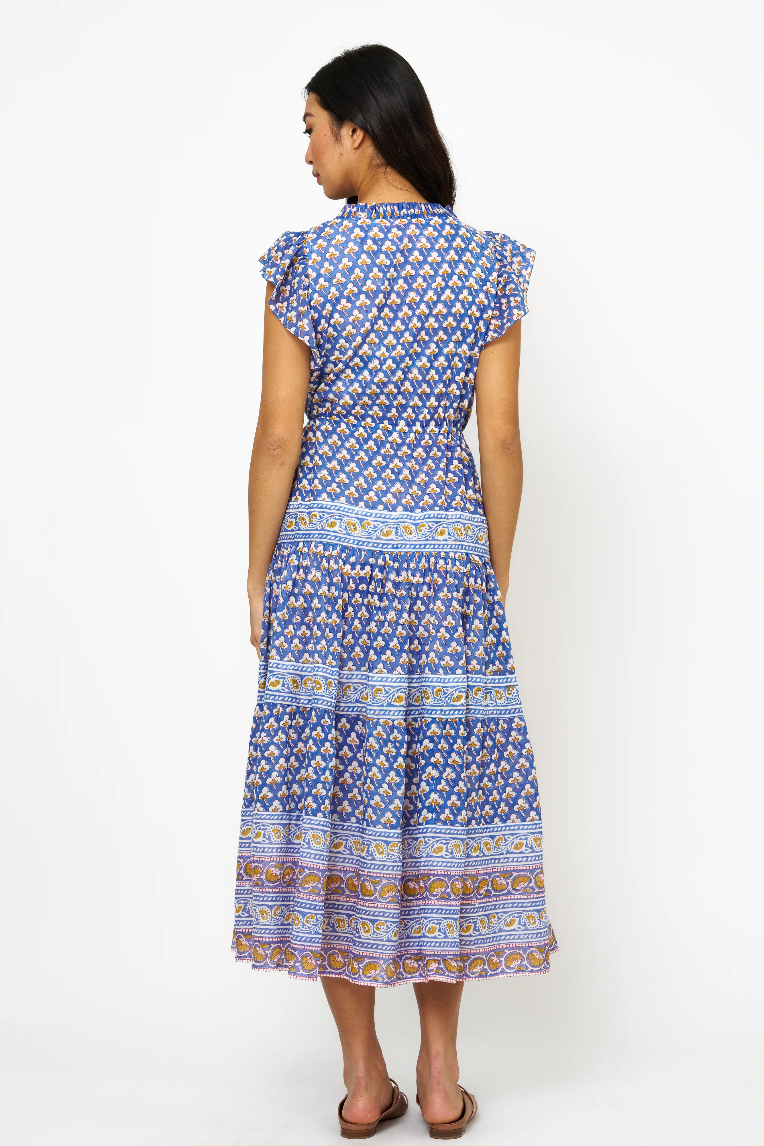 Cinched Flirty Midi- Clover Blue - Image 7