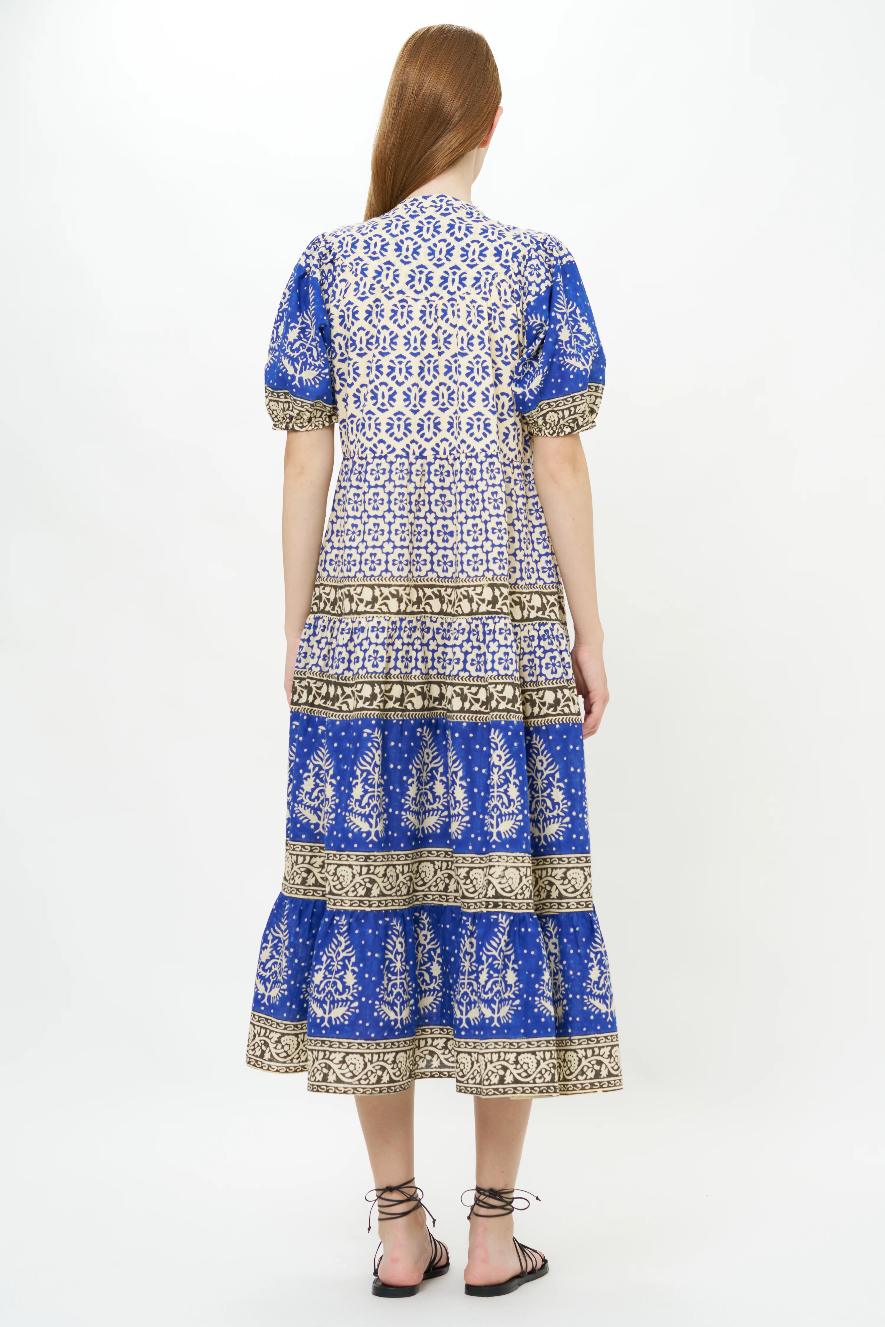 Scoop Tiered Midi- Jaisalmer Cobalt - Image 7