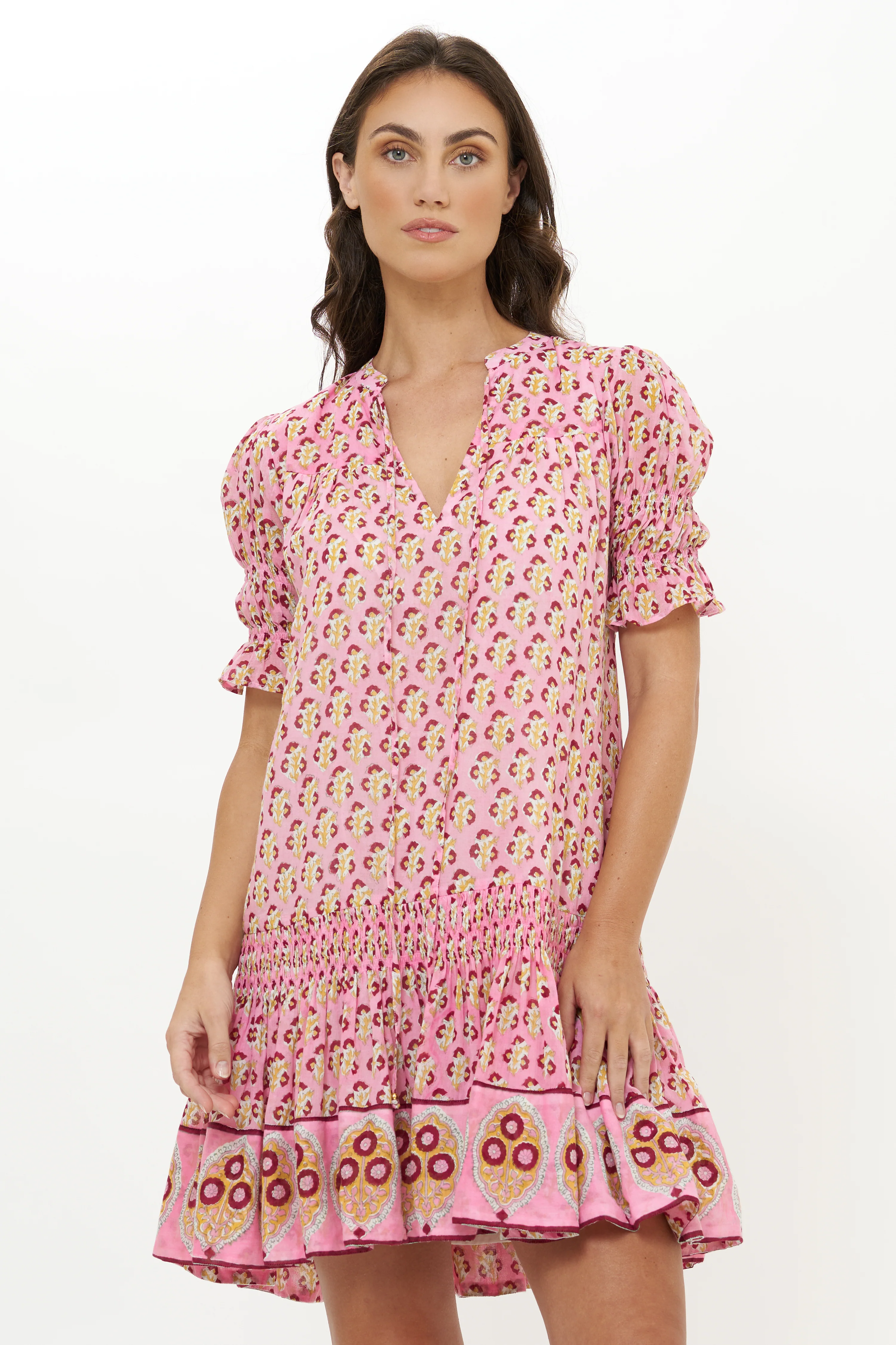 Smocked Drop Mini- Riad Rhubarb - Image 8