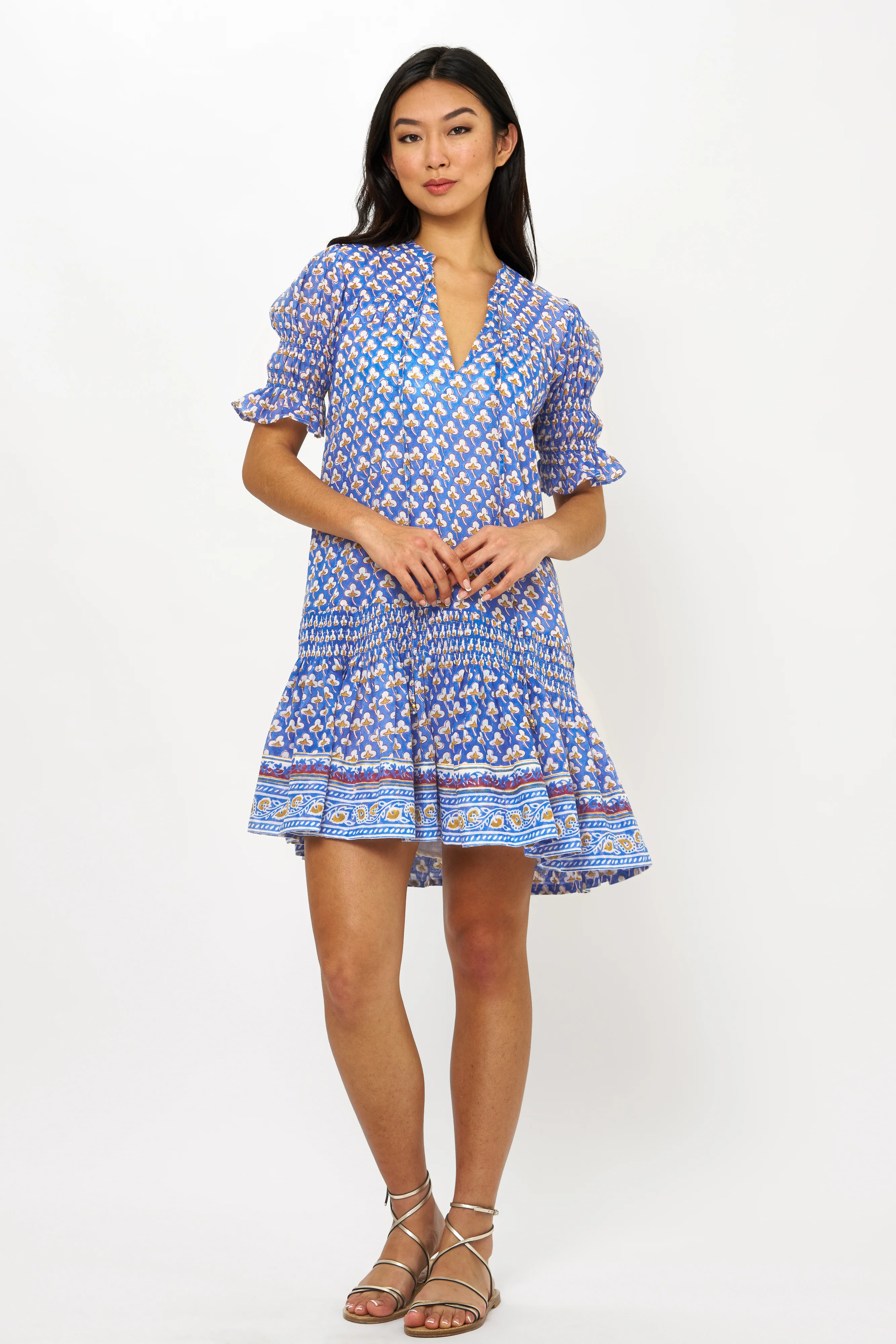Smocked Drop Mini- Clover Blue - Image 3