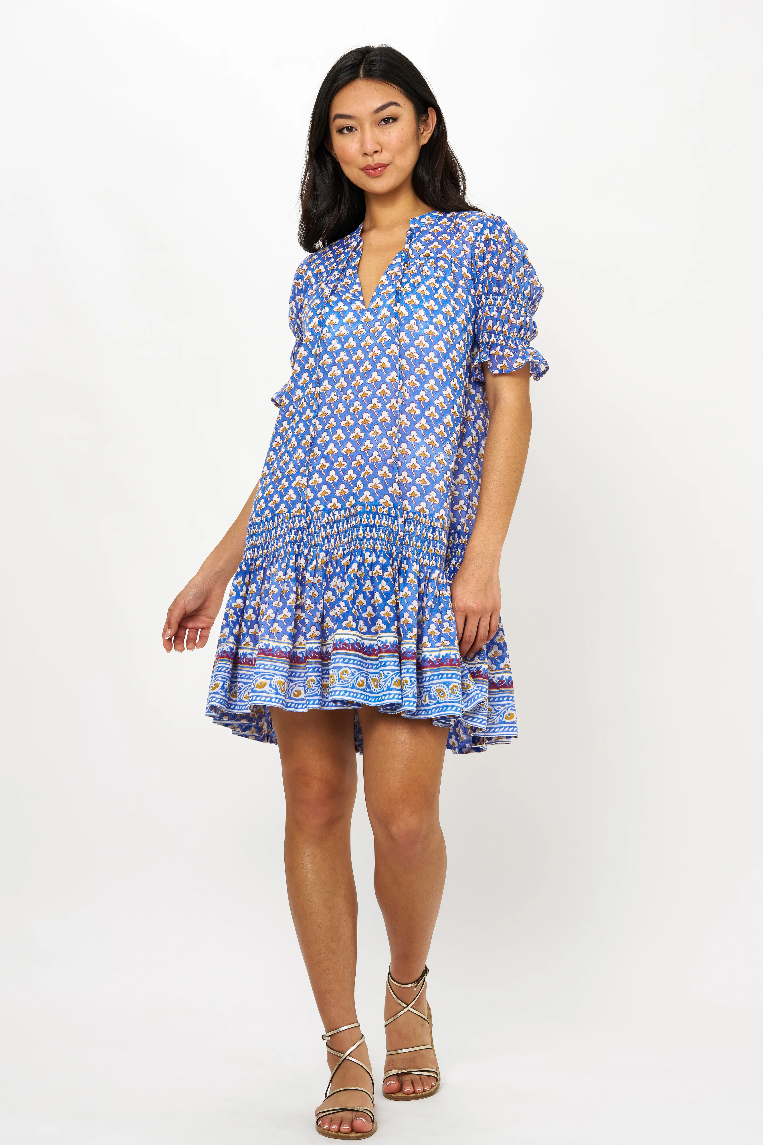 Smocked Drop Mini- Clover Blue - Image 4