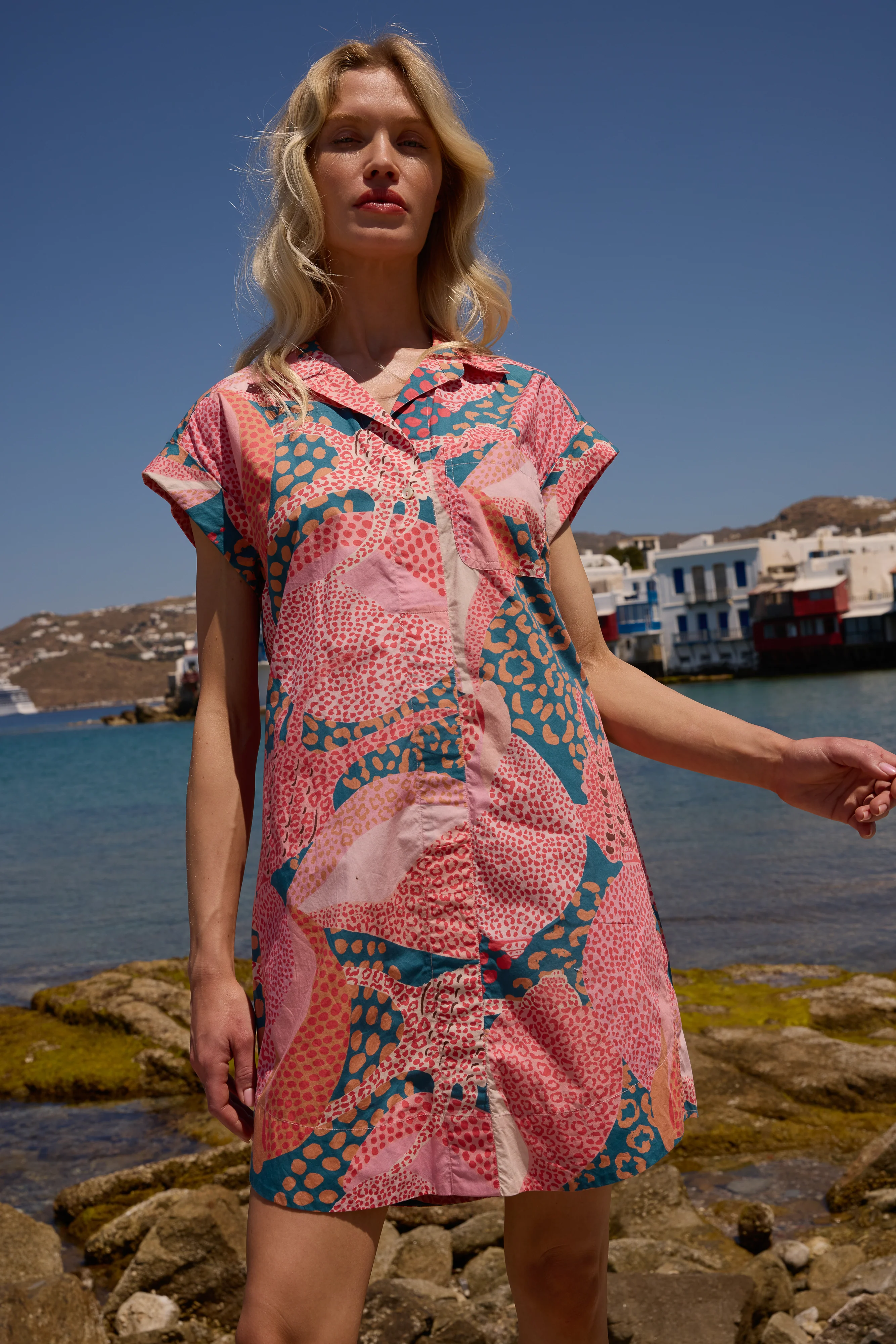Shirt Dress Mini- Nautilus Navy - Image 4