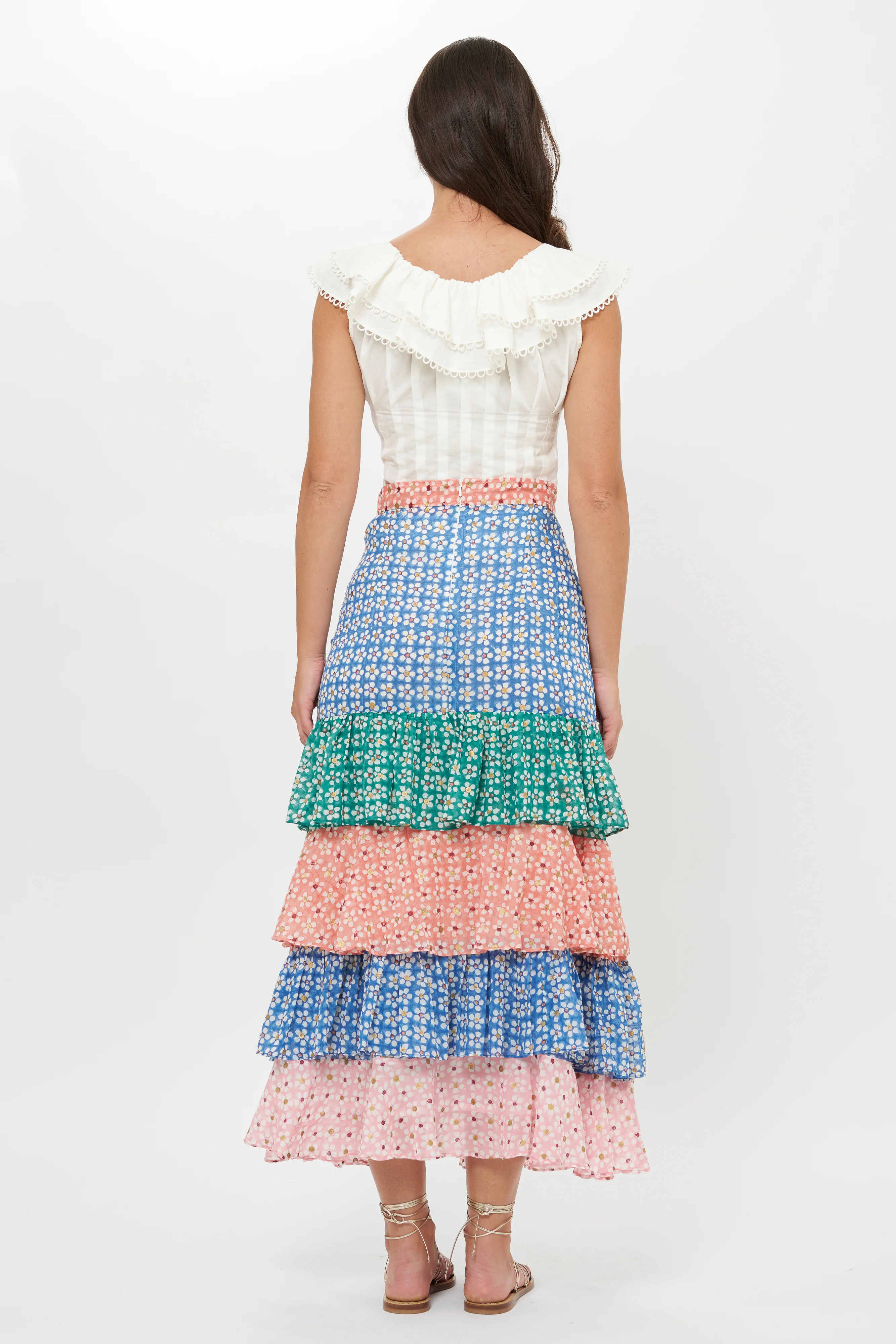 Ruffle Maxi Skirt- Aster Blue - Image 4