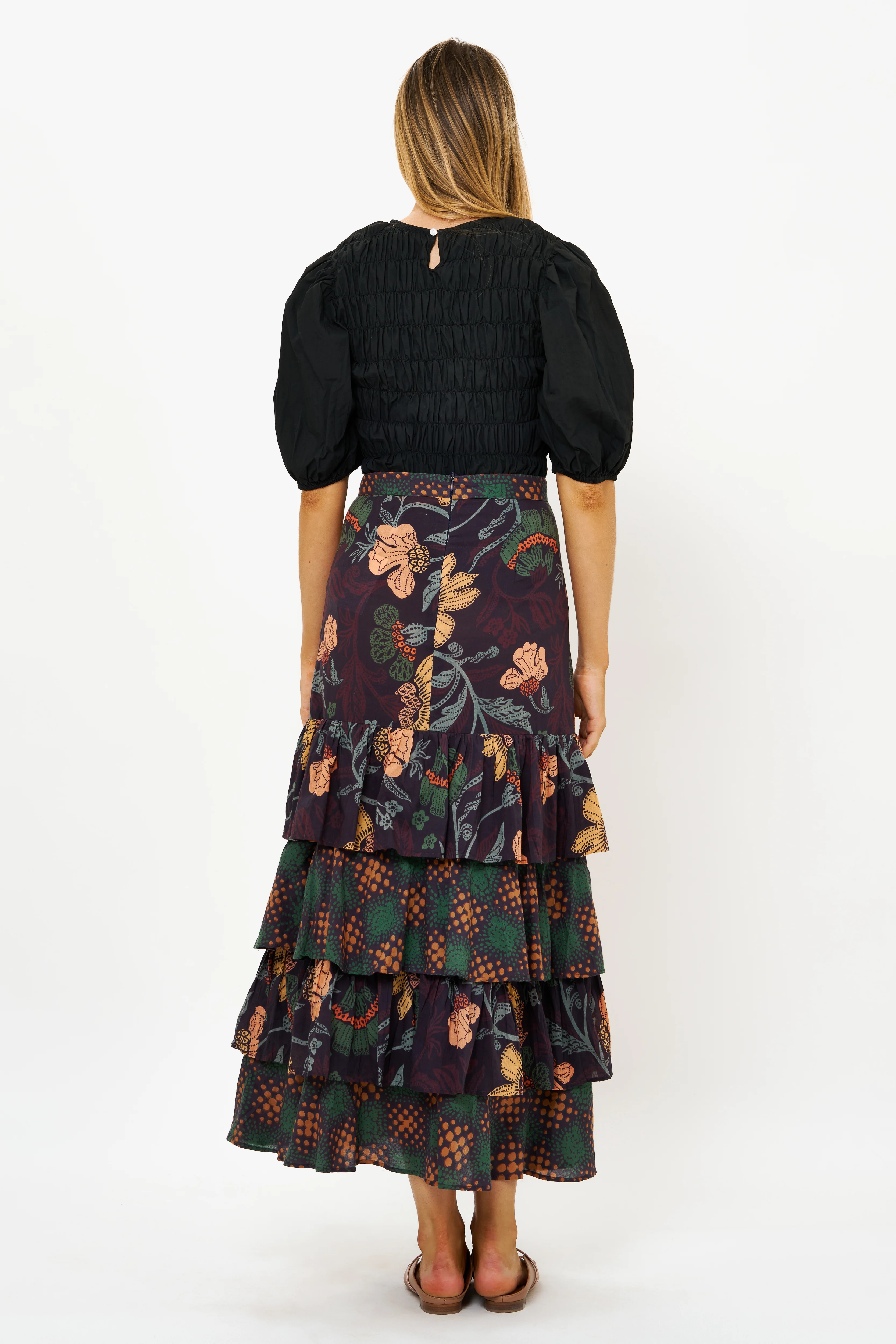 Ruffle Maxi Skirt- Turin Wine - Image 3