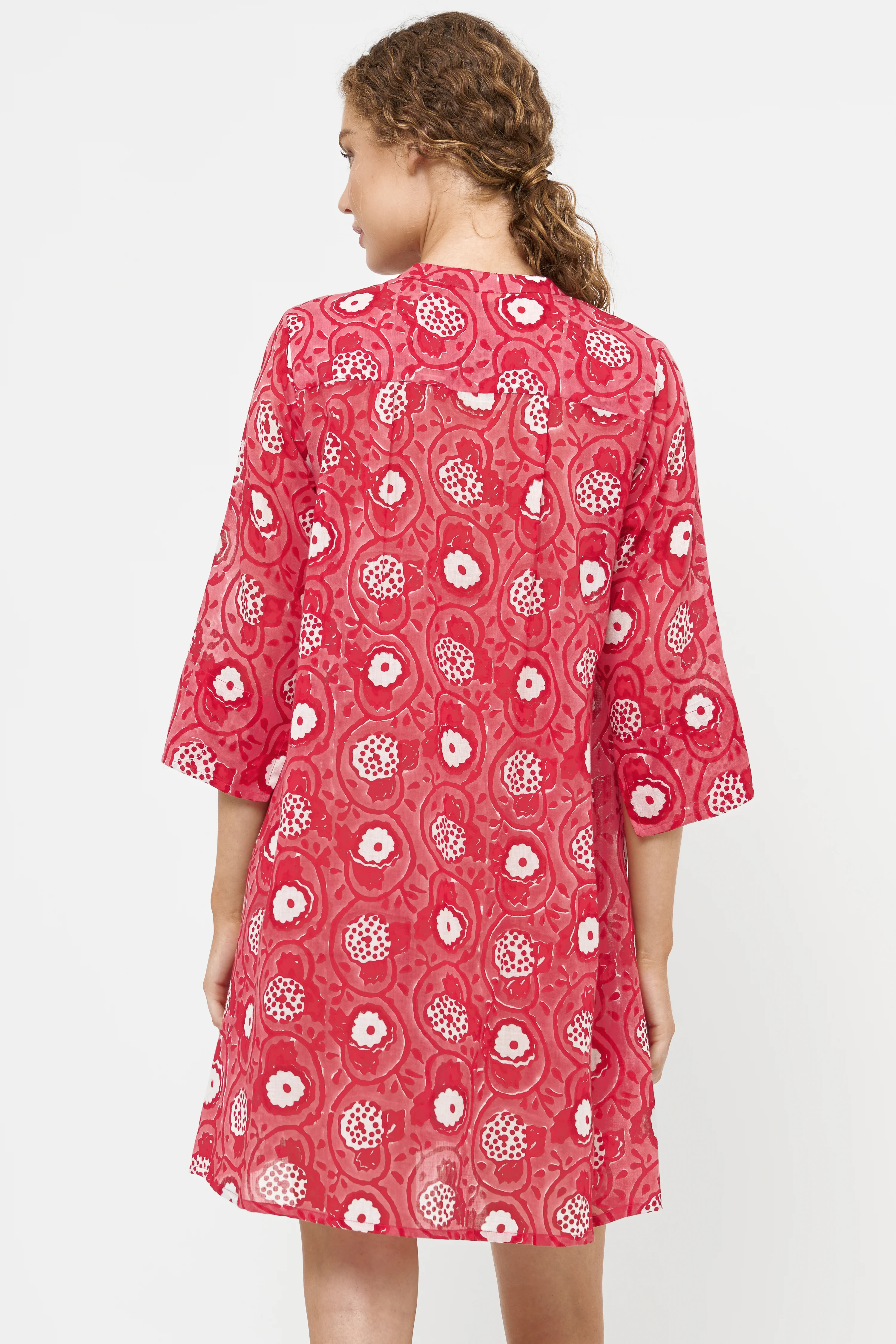 3/4 Sleeve Pintuck Dress- Ambrosia Red - Image 9