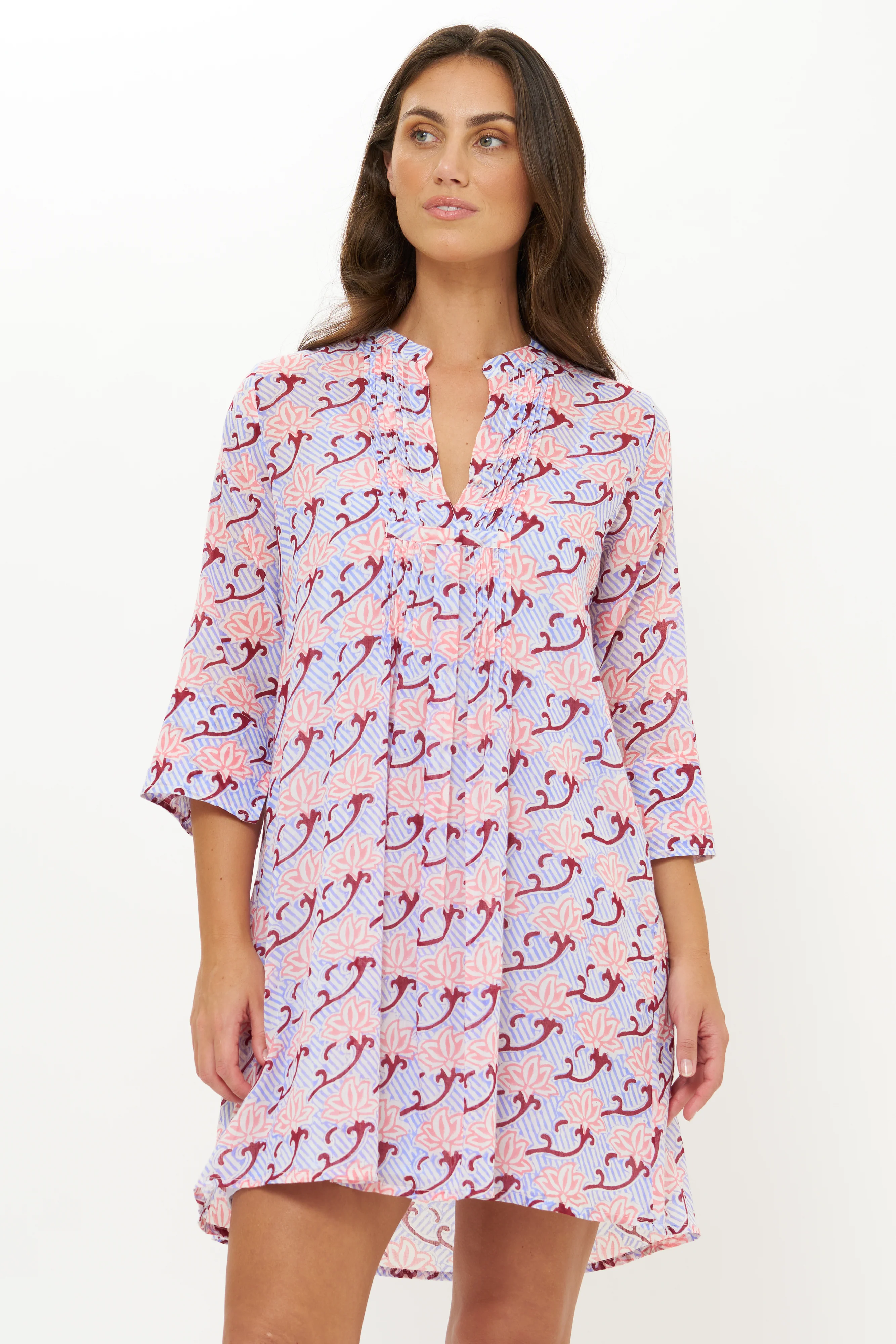 3/4 Sleeve Pintuck Dress- Florence Petal - Image 4