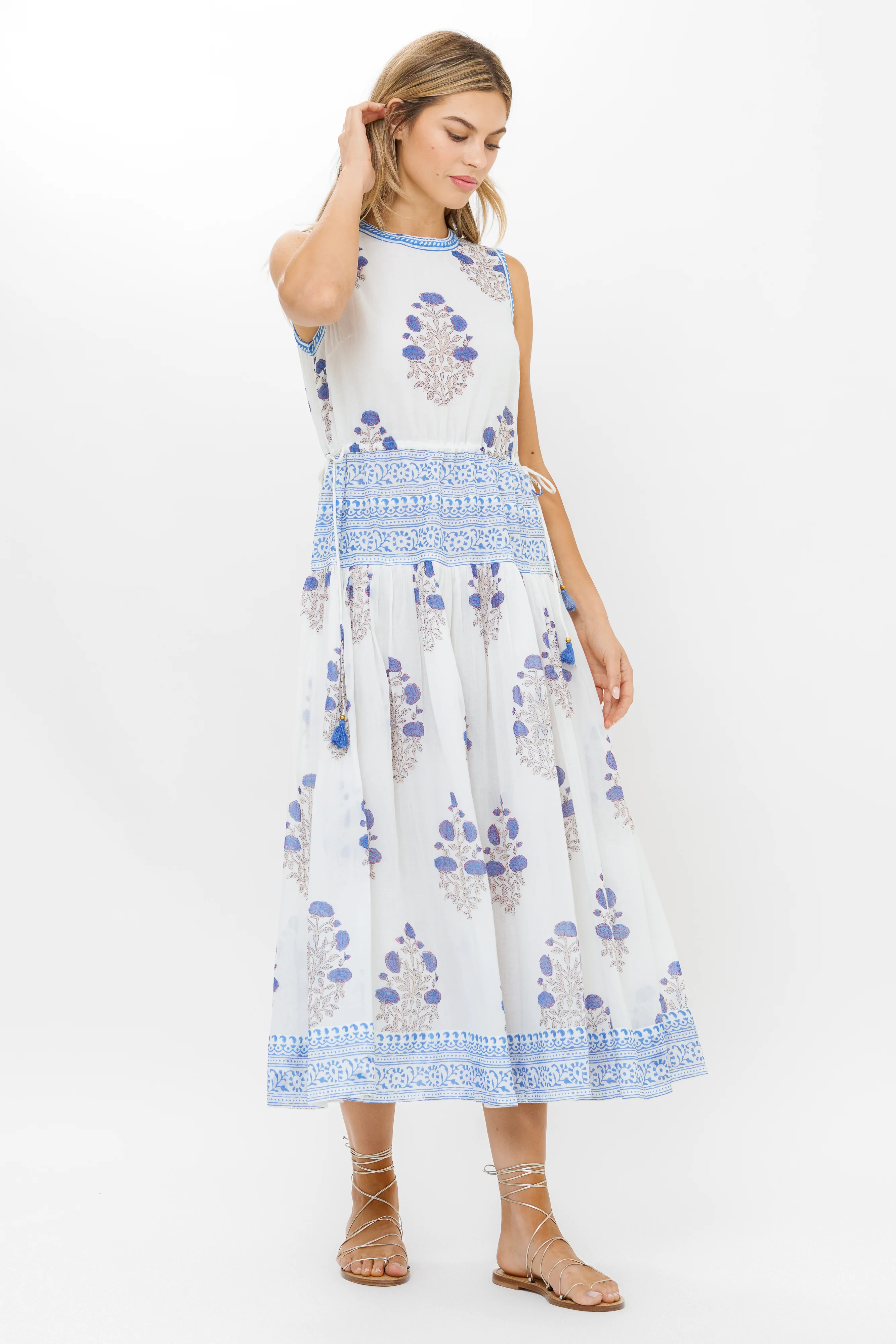 Sleeveless Piped Maxi- Laguna Blue - Image 11