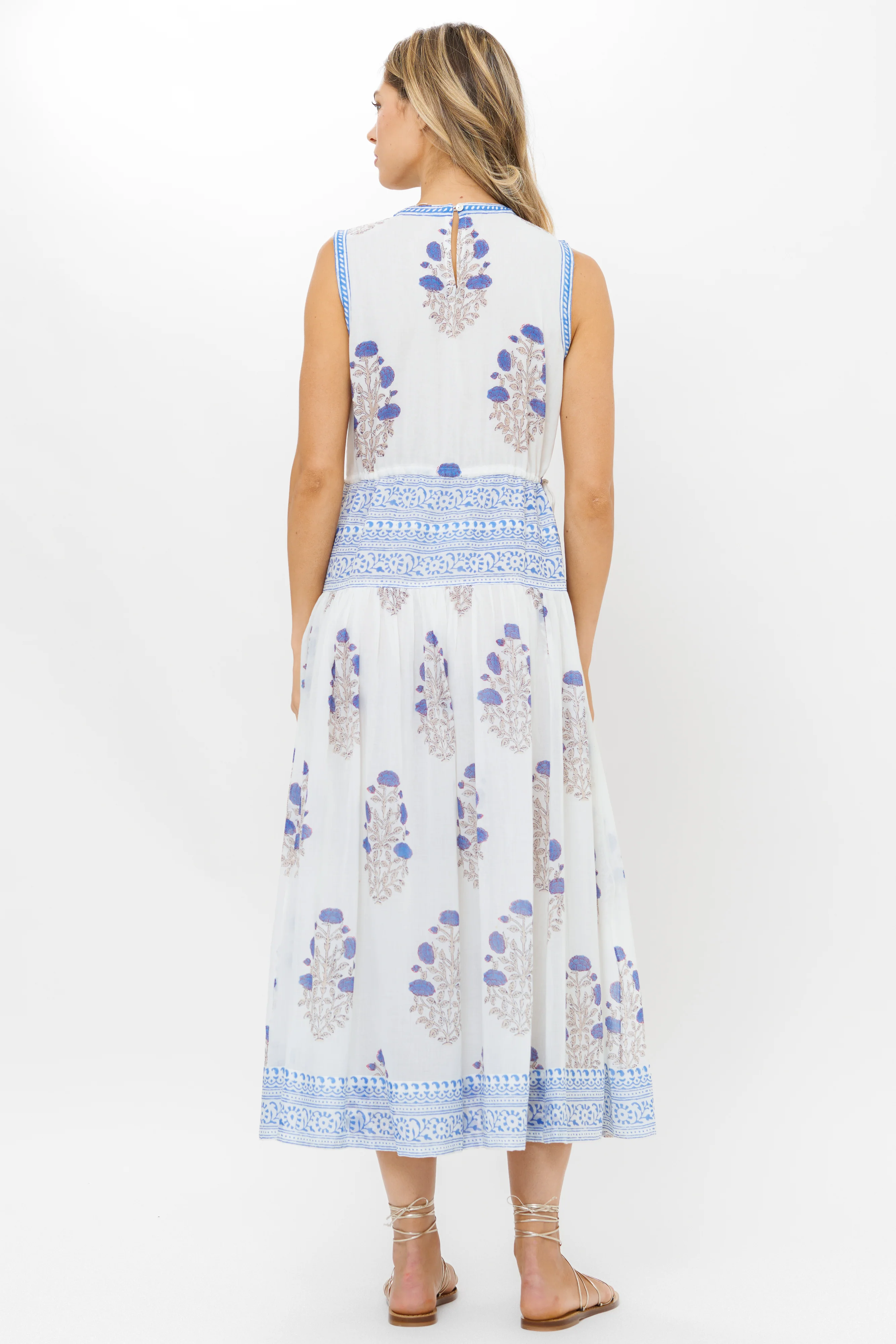 Sleeveless Piped Maxi- Laguna Blue - Image 12