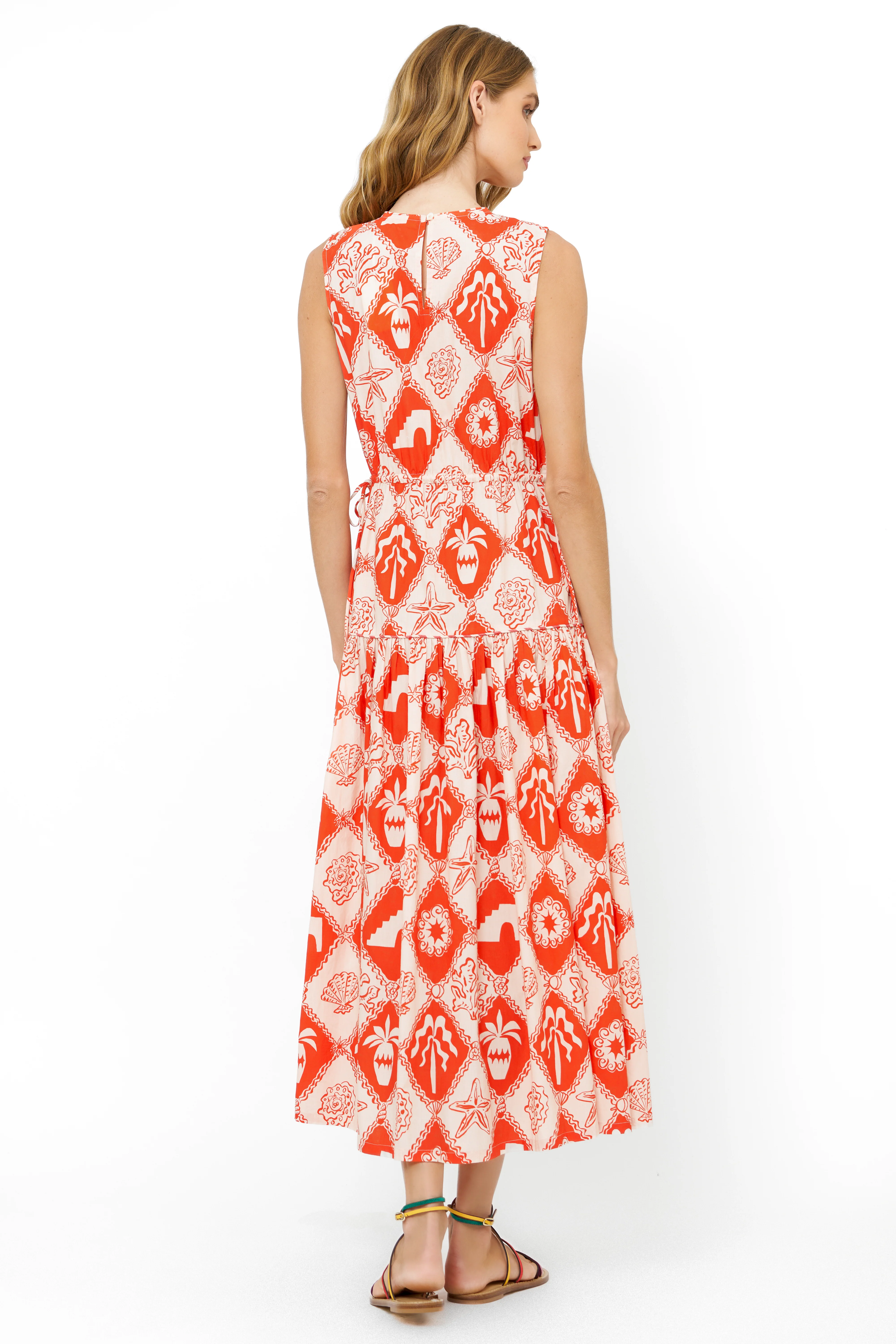 Sleeveless Piped Maxi- Asterias Red - Image 10