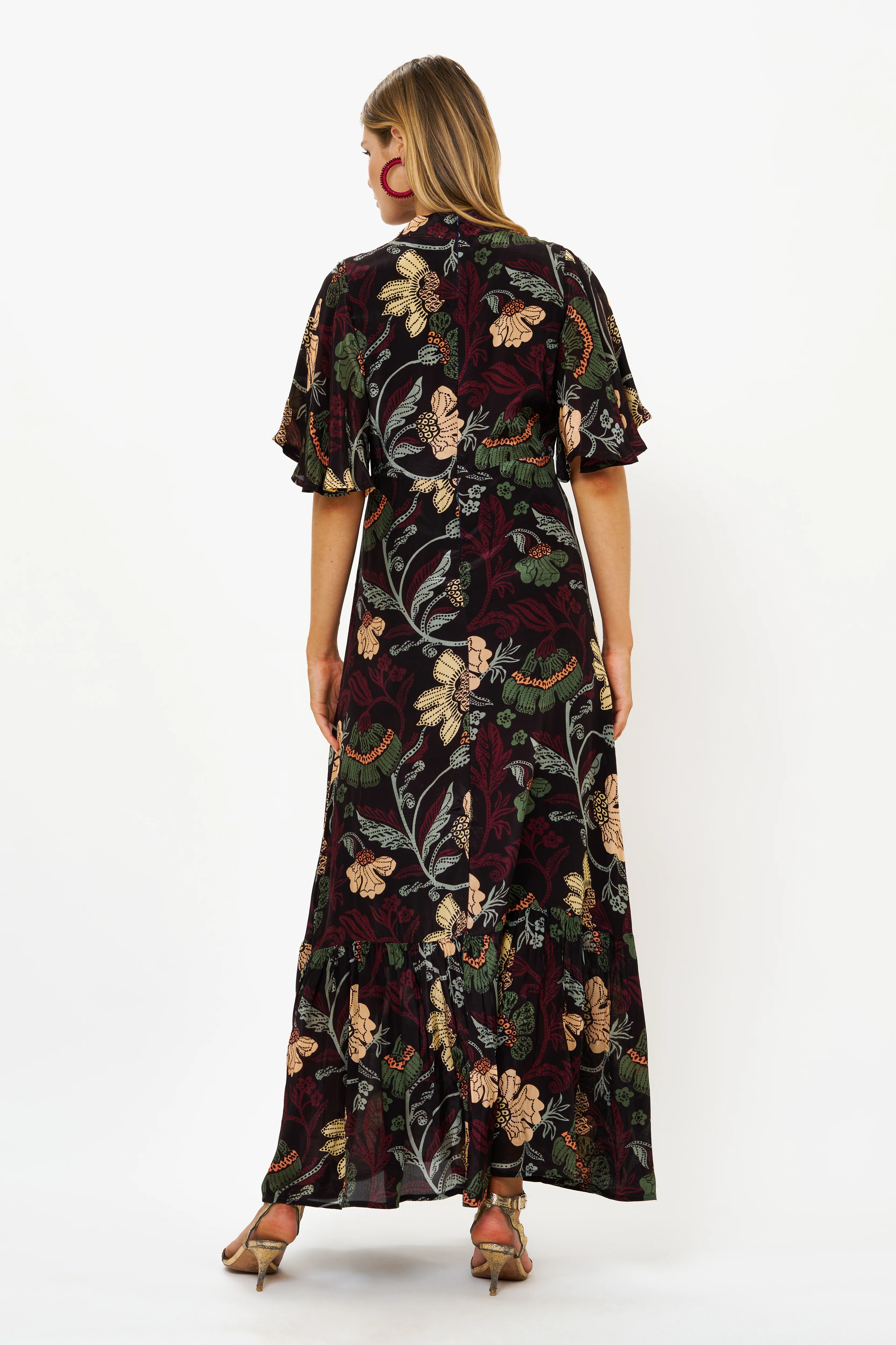 Flirty Mock Neck Maxi- Turin Wine - Image 4