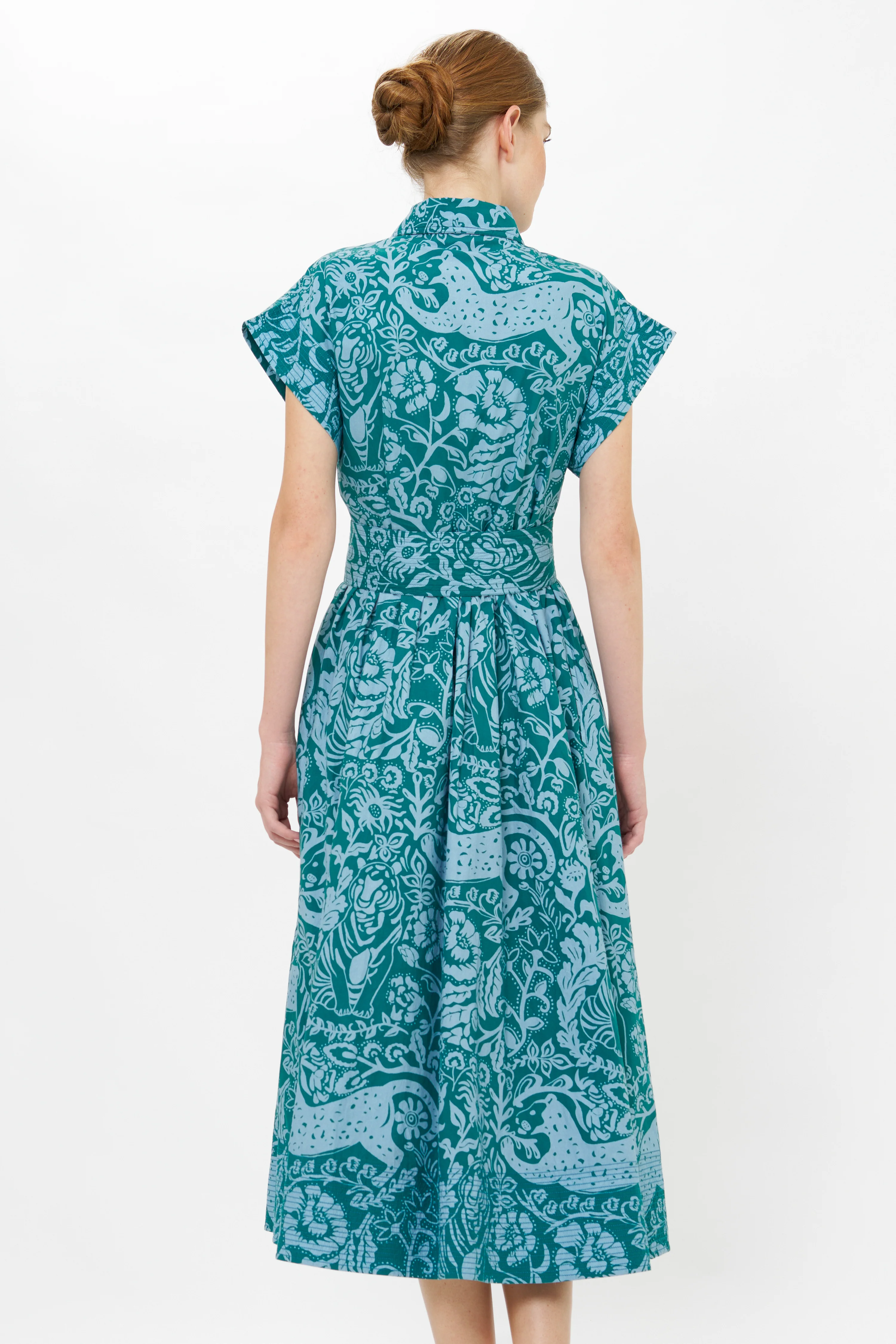 Belted Shirt Dress- Singita Green - Image 10