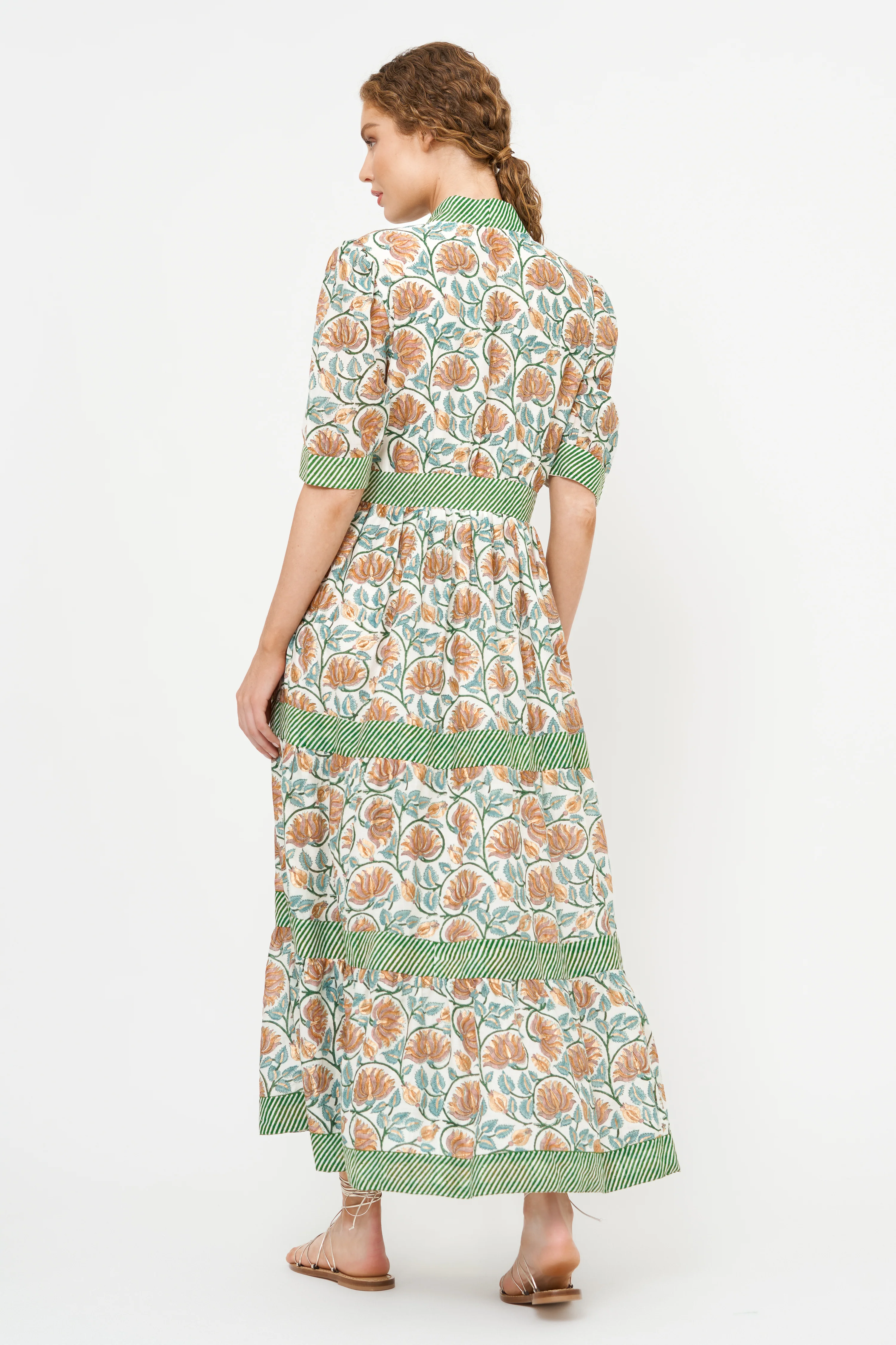 V-Neck Cuffed Maxi- Montenegro Green - Image 9