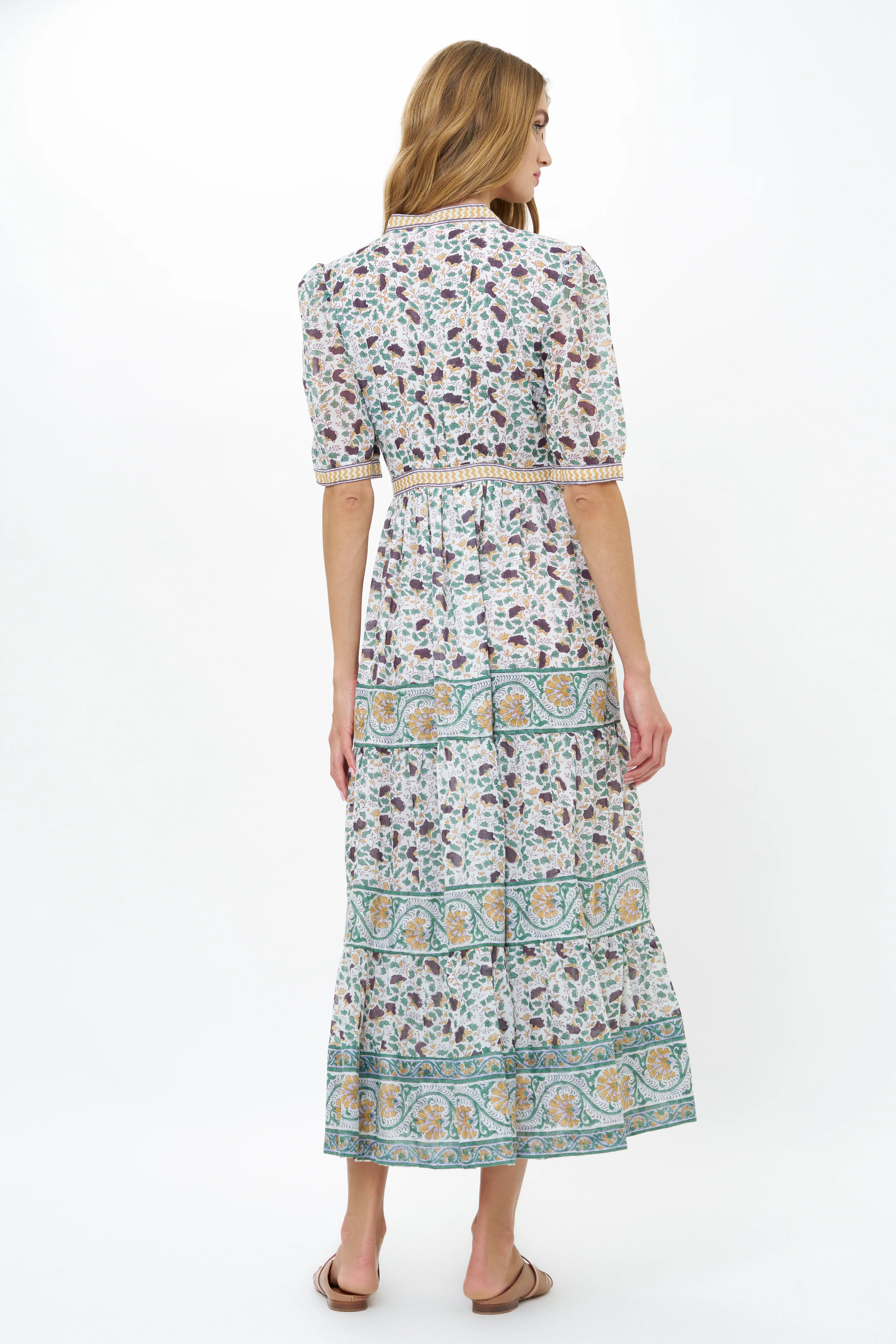 V-Neck Cuffed Maxi- Cotswold Green - Image 6