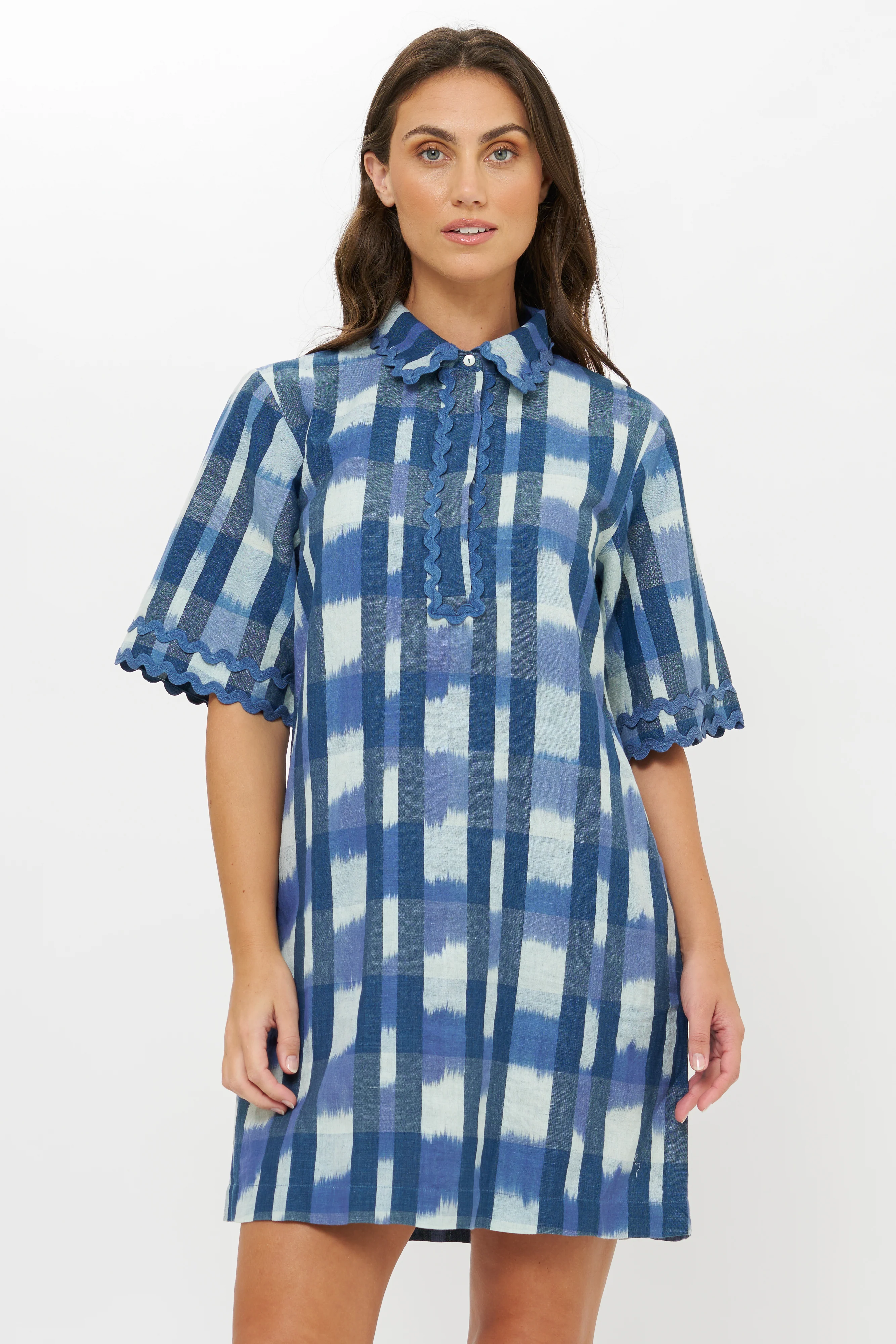 Collared Shirt Dress Mini- Beckett Navy - Image 7