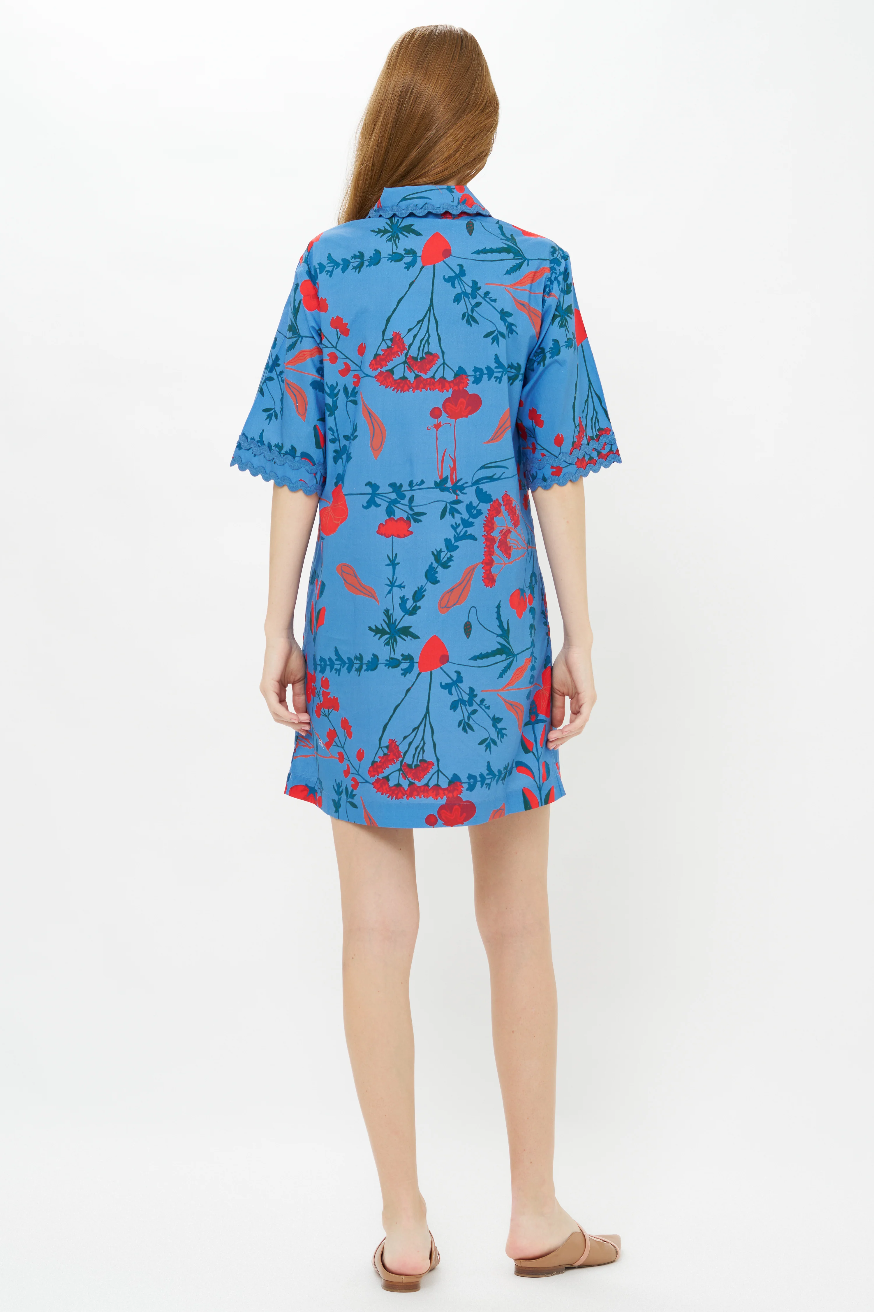 Collared Shirt Dress Mini- Bartram Blue - Image 5